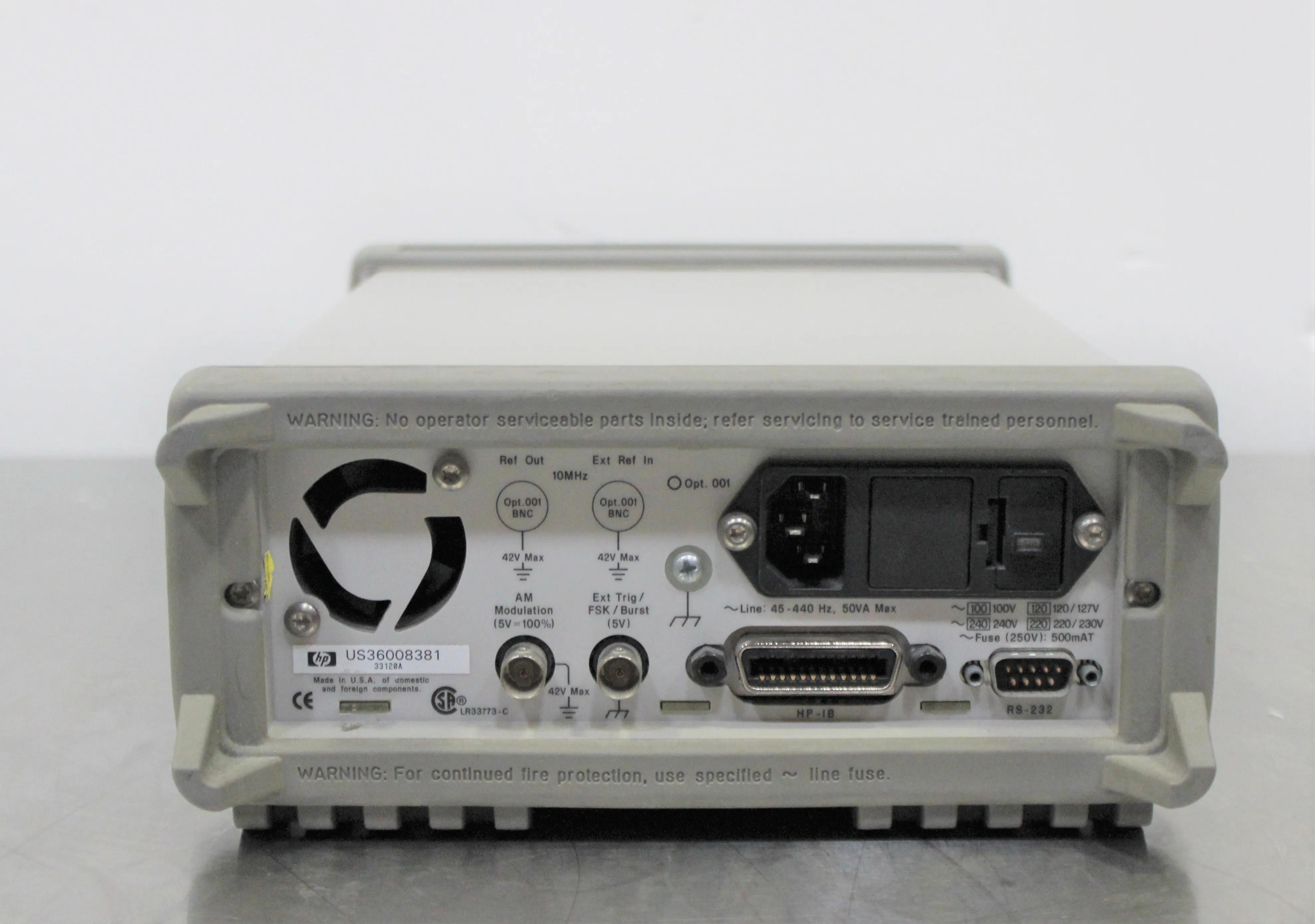 Hewlett Packard 33120A 20 MHz Function/Arbitrary Waveform Generator