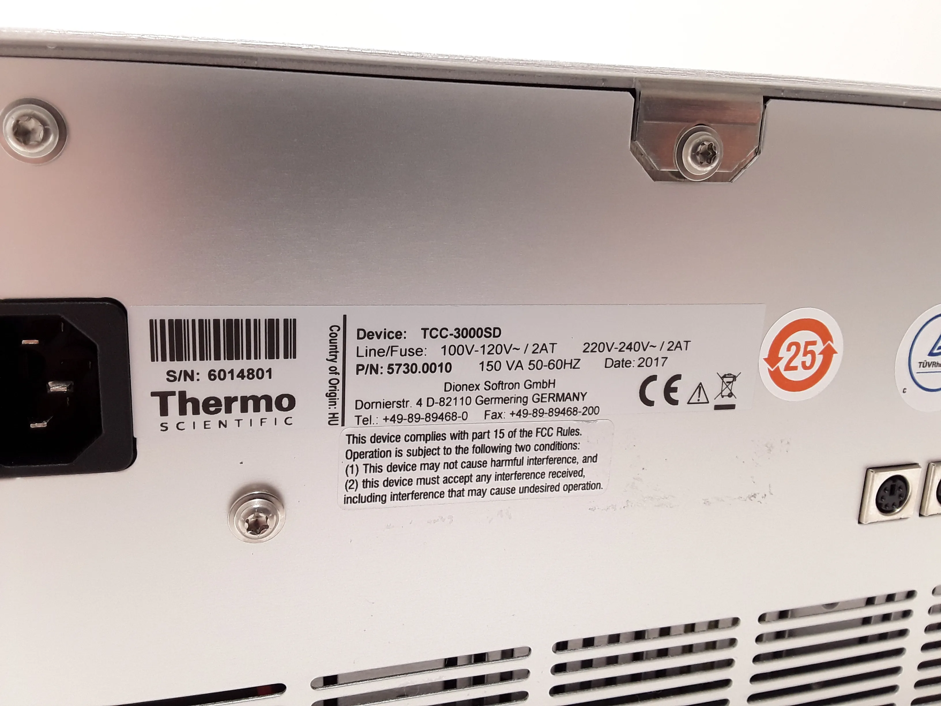 Thermo Scientific Dionex Ultimate 3000 RS Column Compartment TCC-3000SD UHPLC