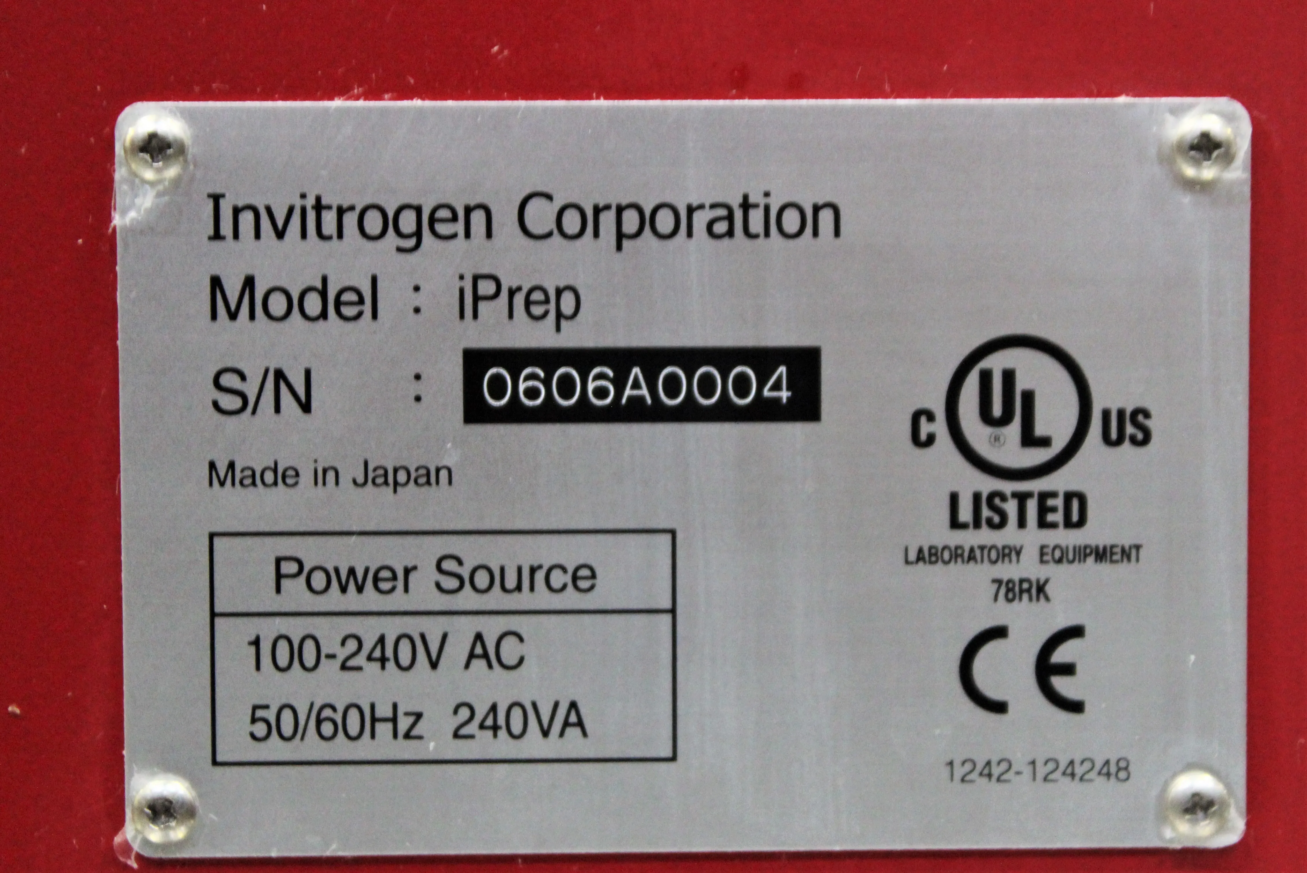 Used DNA Purification System iPrep by Invitrogen 0606A0004