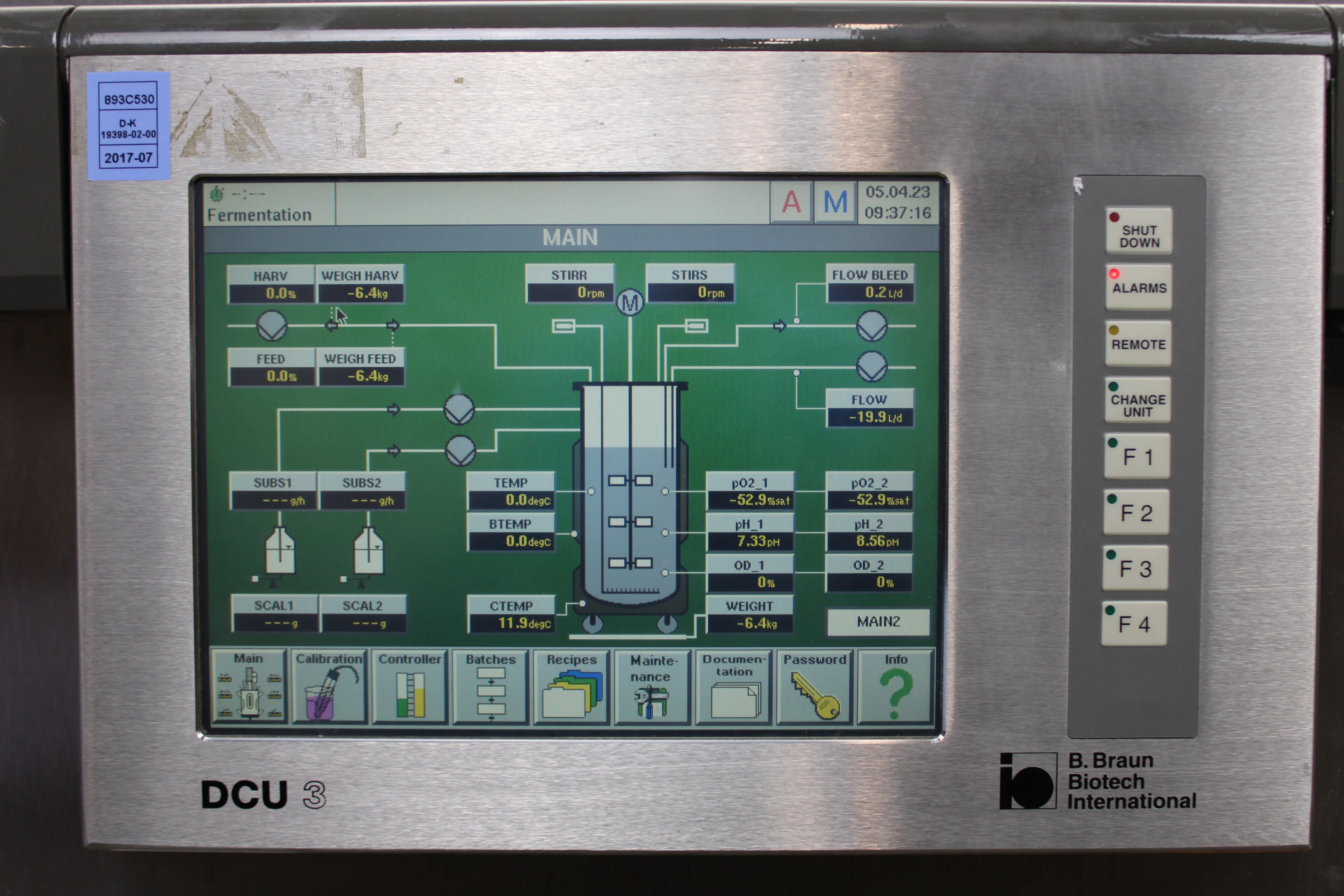 B Braun Fermenter Control System