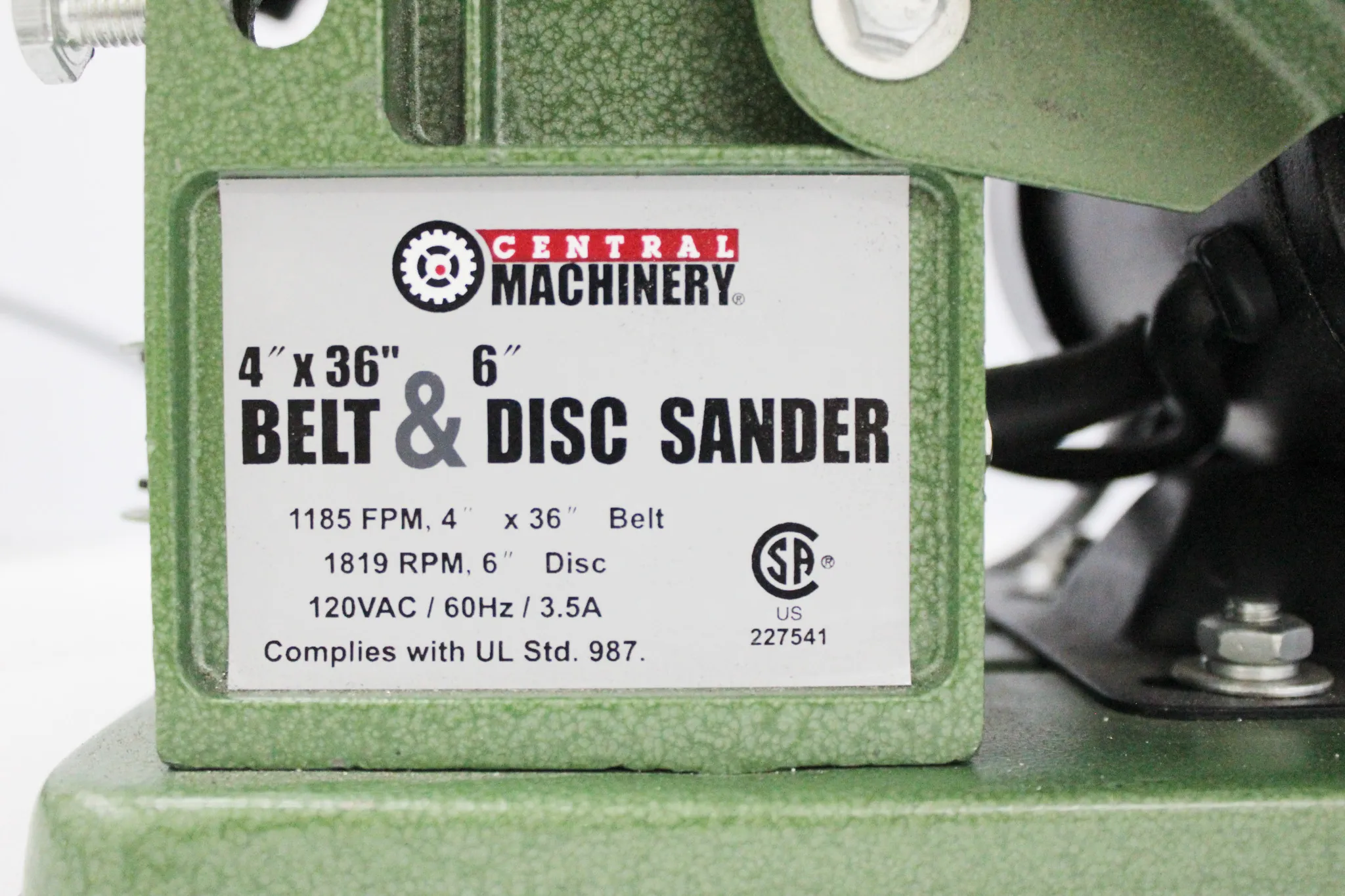 Central machinery belt sander best sale