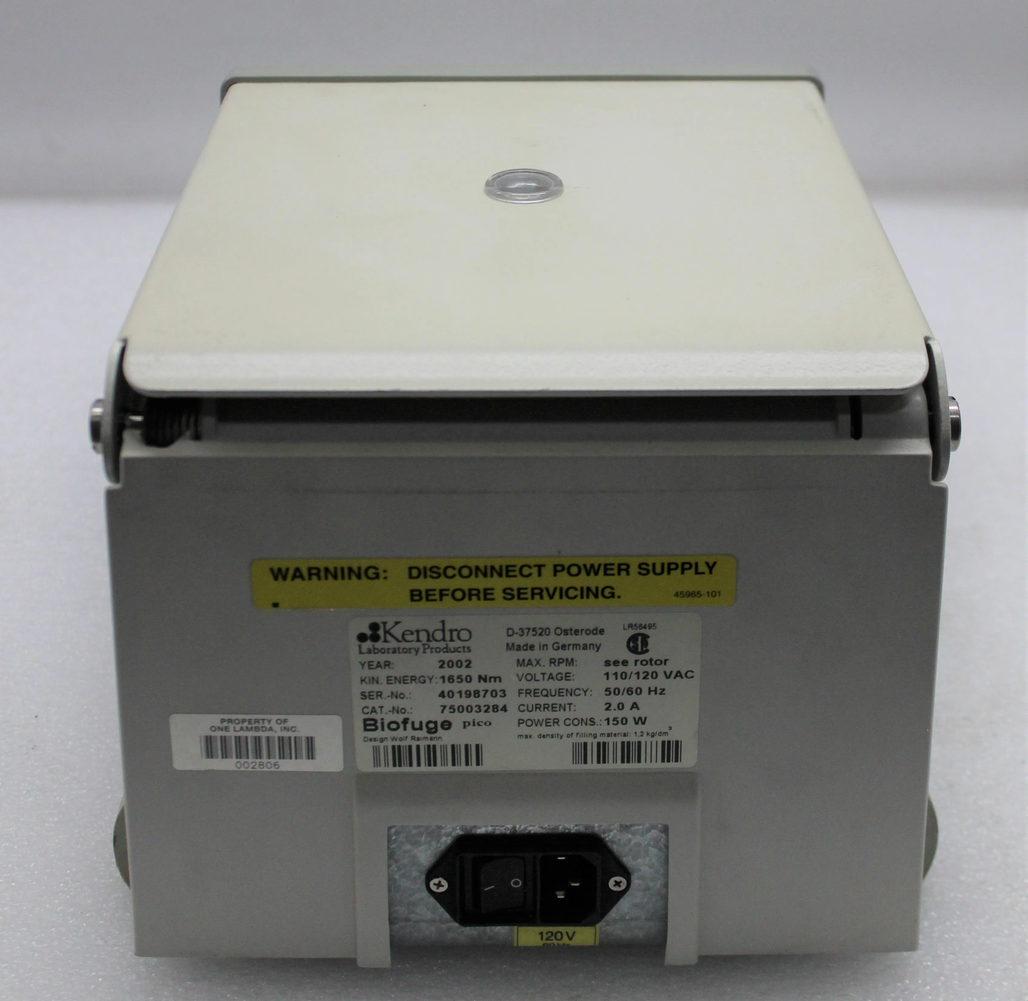 Heraeus Lab Biofuge Pico Benchtop Centrifuge Model 75003284