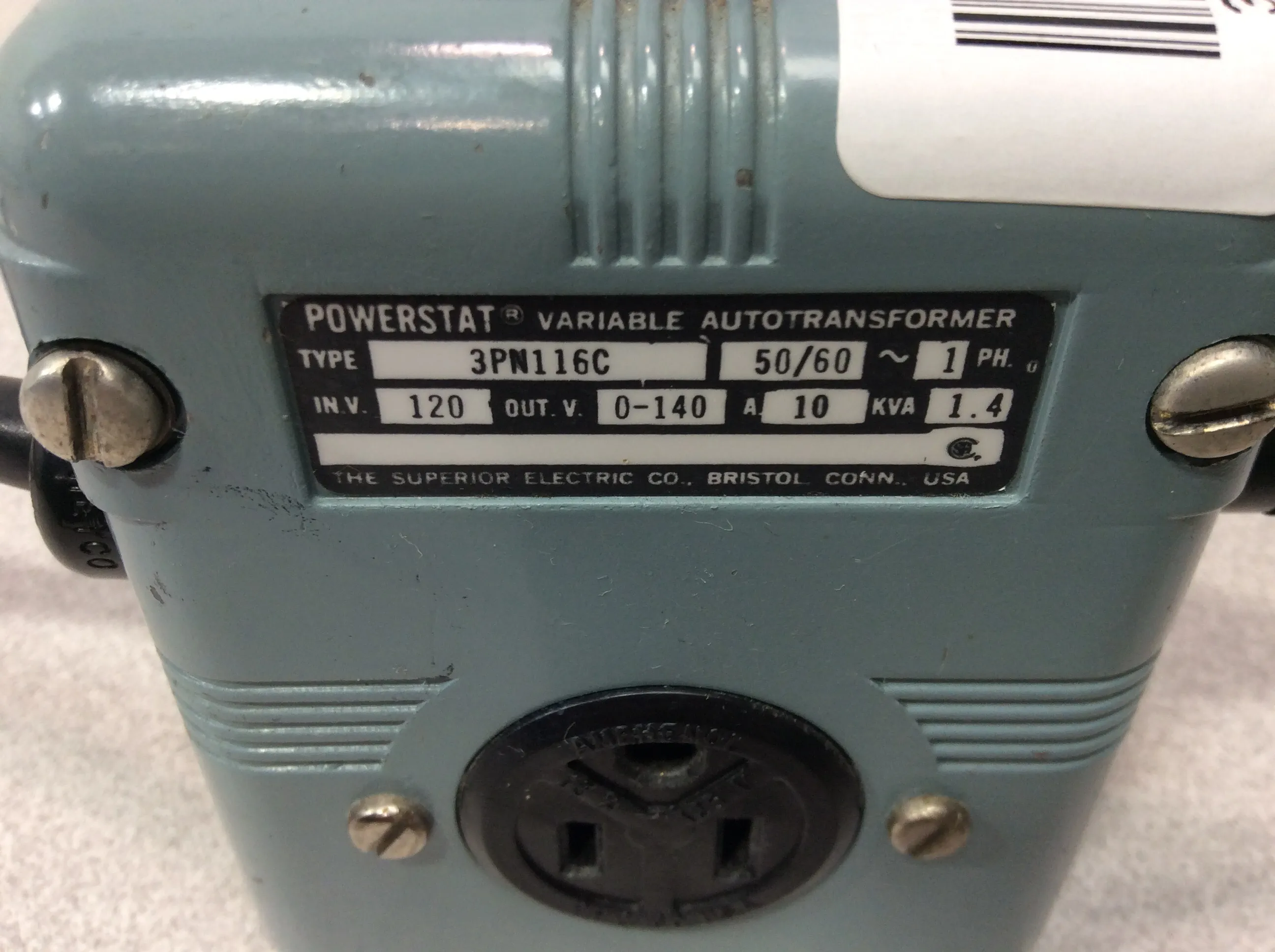 Powerstat Variable Autotransformer 3PN116C - 120V Single-Phase Power Transformer with Powerkote Coils