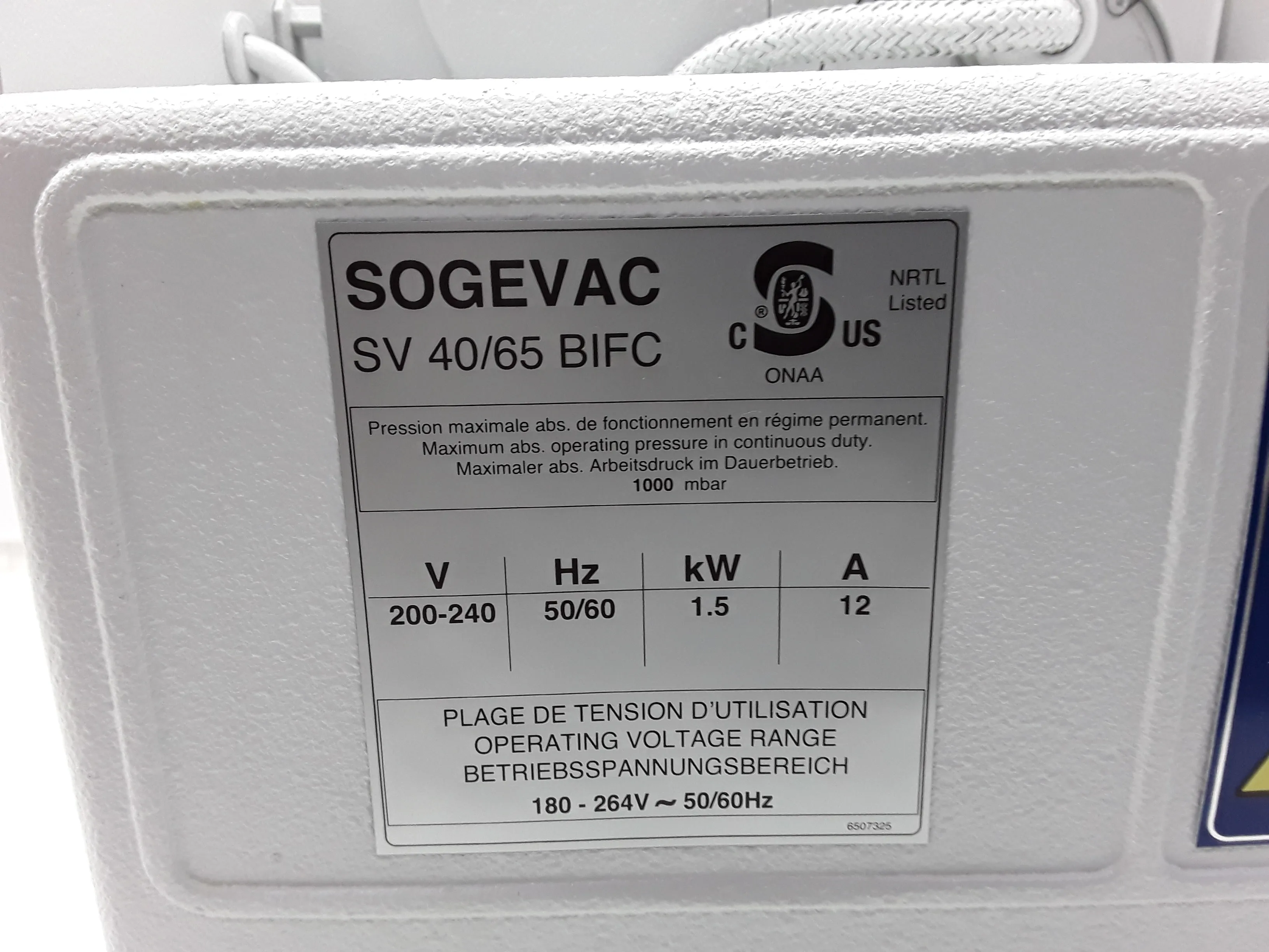 Sogevac SV65 BI FC Used Vacuum Pump