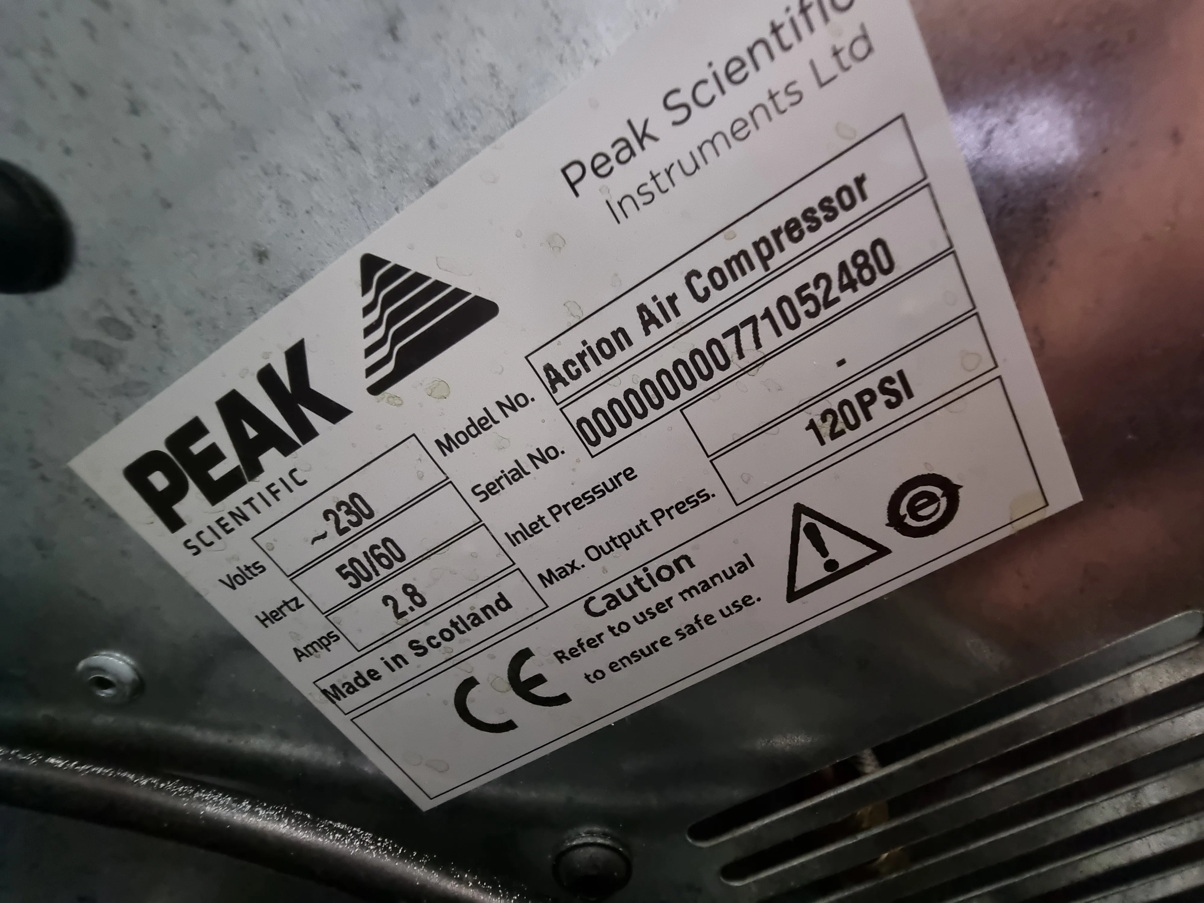 Peak Scientific Acrion N2 Nitrogen Generator & Acrion Air Compressor