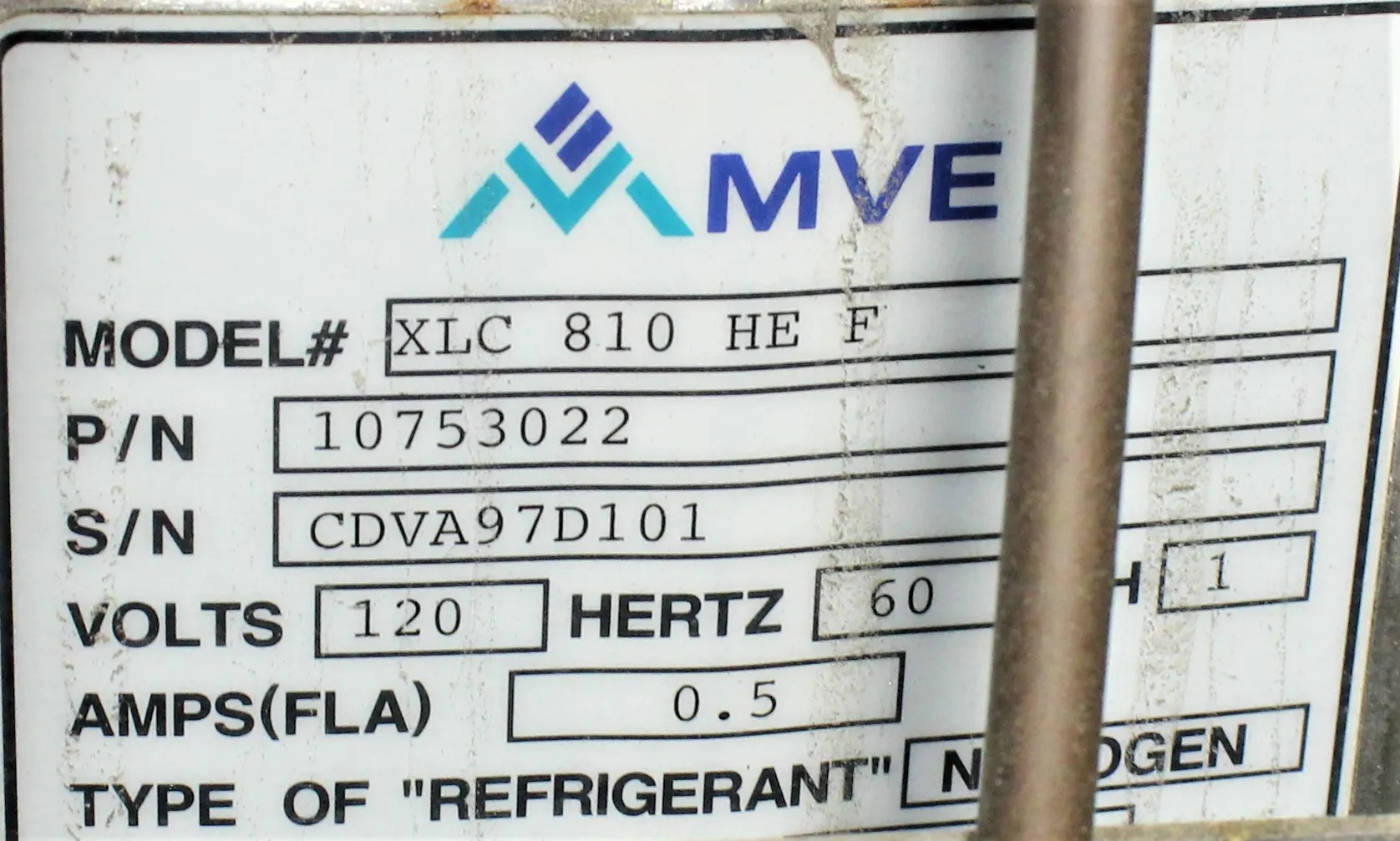 MVE XLC 810HE F Liquid Nitrogen Freezer Used Class 3 - Service 120V 60Hz US