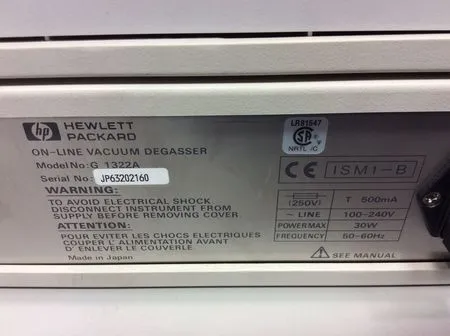 Agilent Series 1100 G1322A Degasser HPLC Solvent Degasser