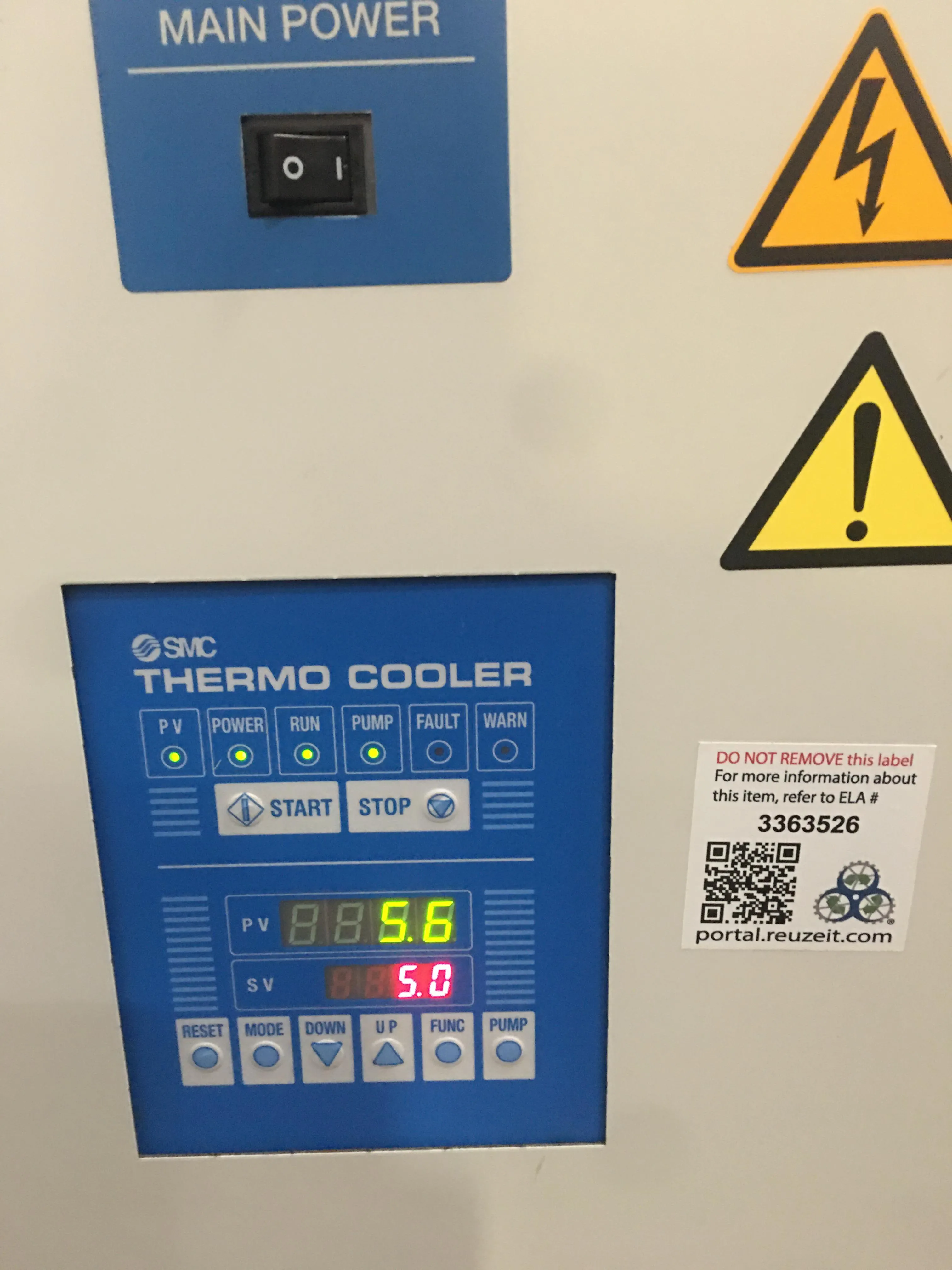 SMC HRG Circulating Fluid Thermo-Cooler Control System - Used Lab Equipment