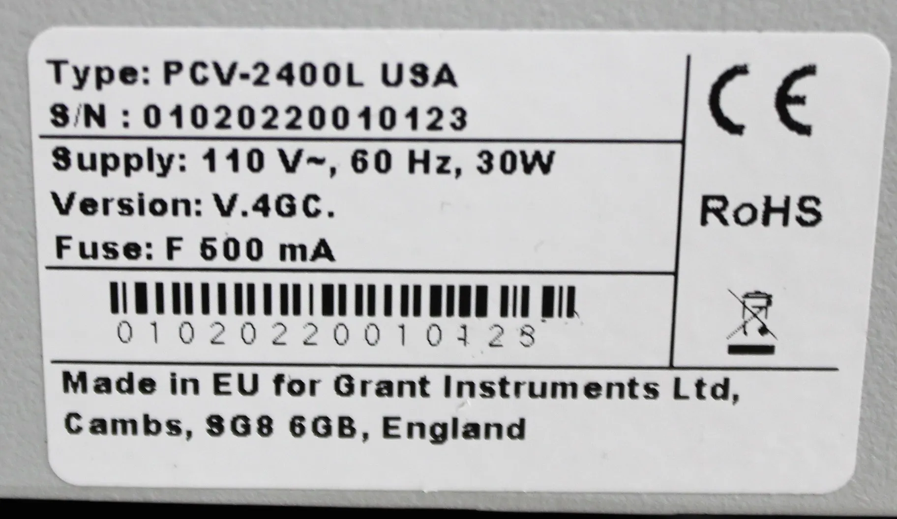 Grant Bio Combi-spin PCV-2400L Centrifuge/Vortex Mixer