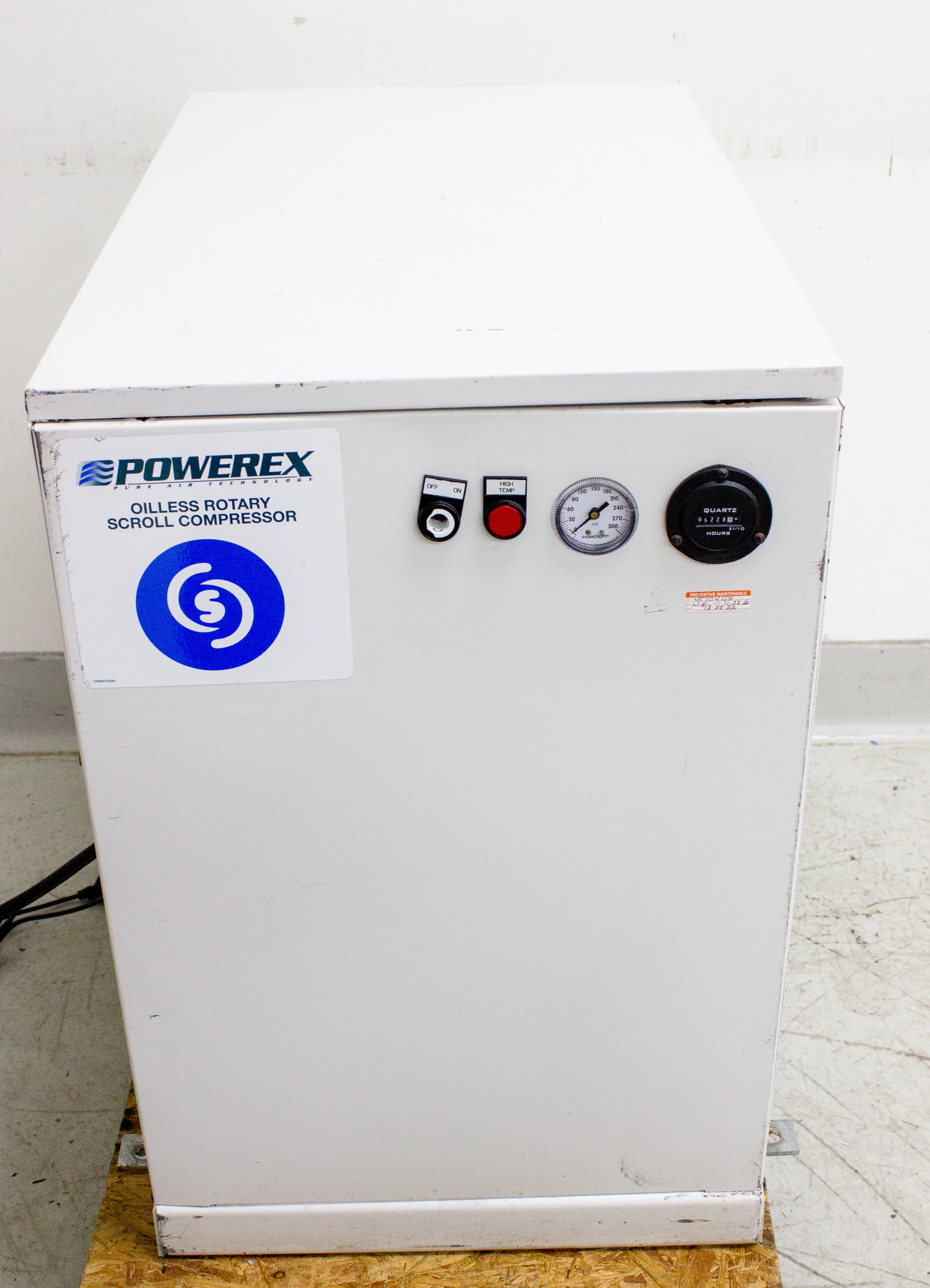 Powerex Oil-less Rotary Scroll Compressor Enclosure System Model SES050821HP - Used