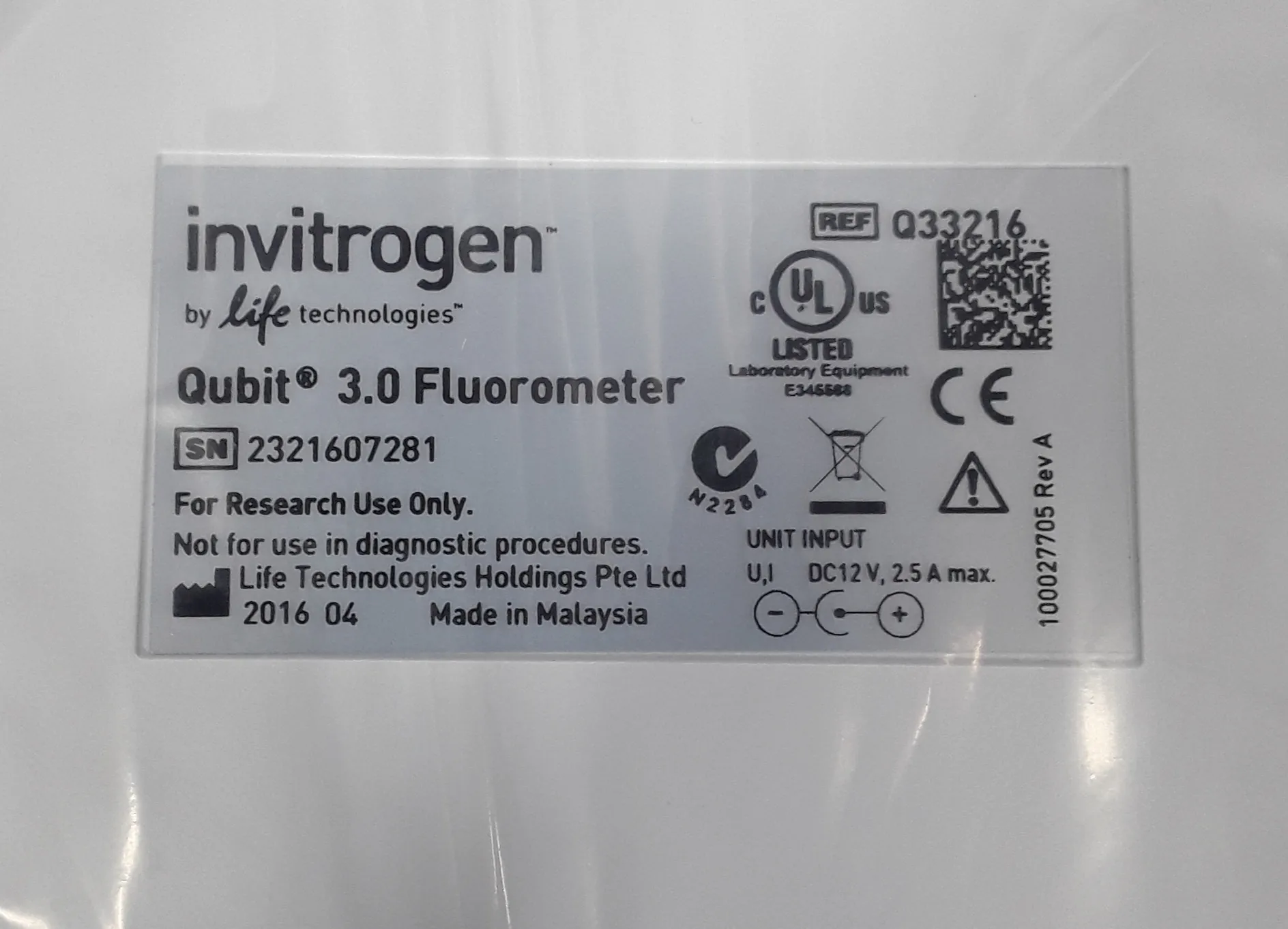 Invitrogen Q33216 Hybridization System Molecular Biology Equipment Used Lab