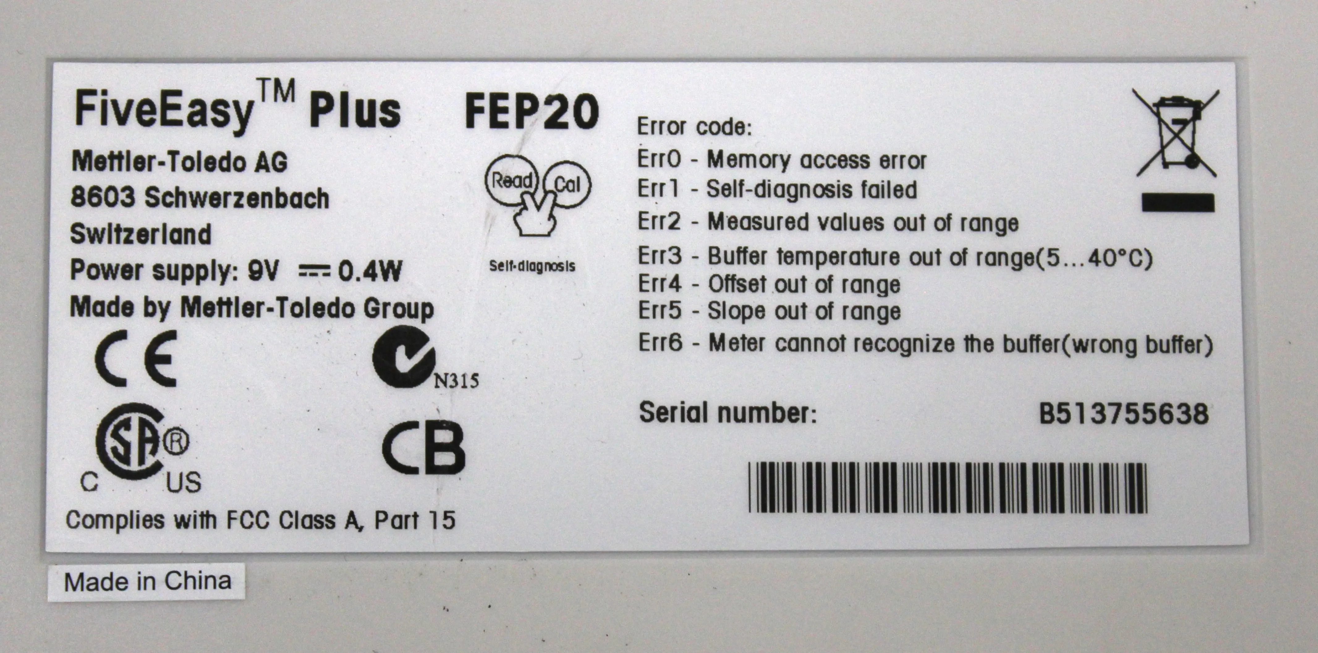 Mettler Toledo FiveEasy Plus FEP20 Basic Meter pH Model