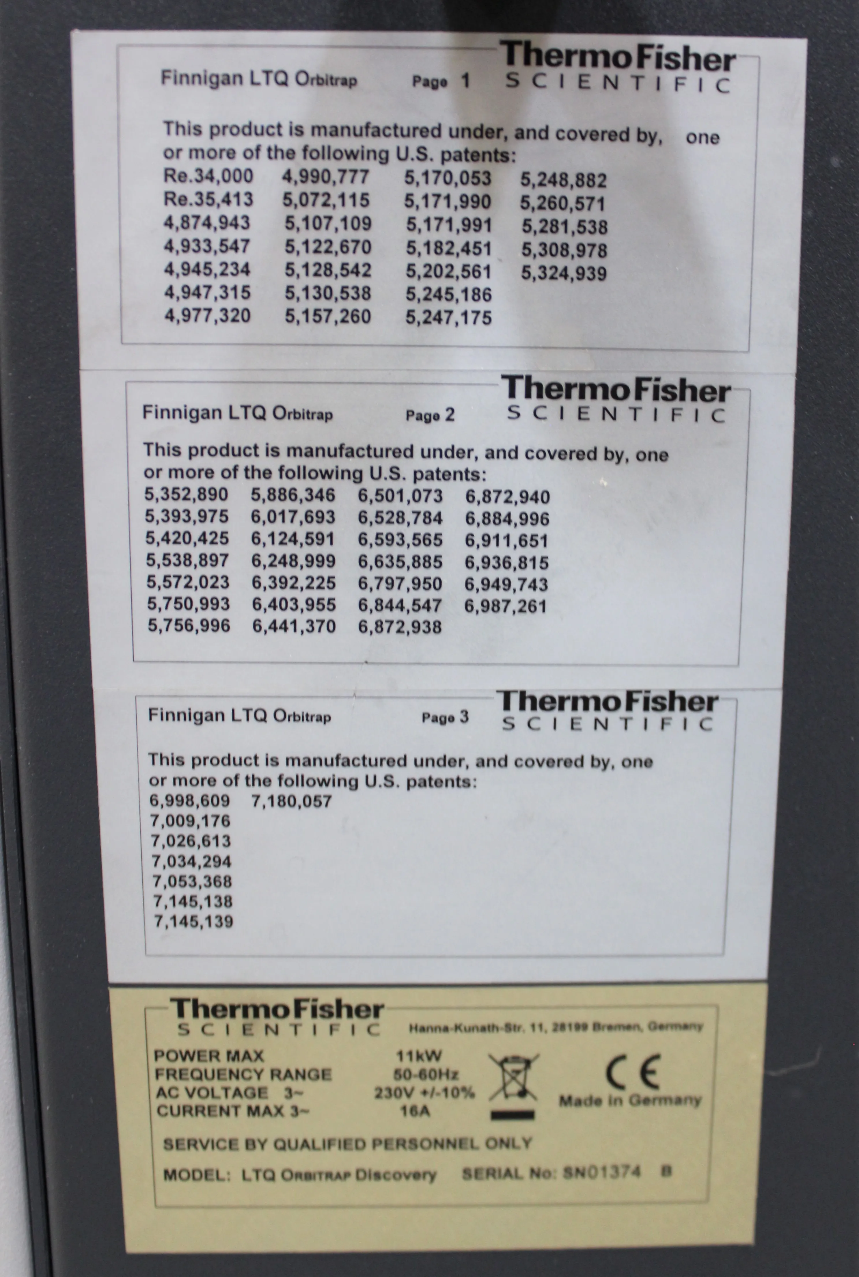 Thermo Scientific LTQ Orbitrap & LTQ XL Mass Spectrometer