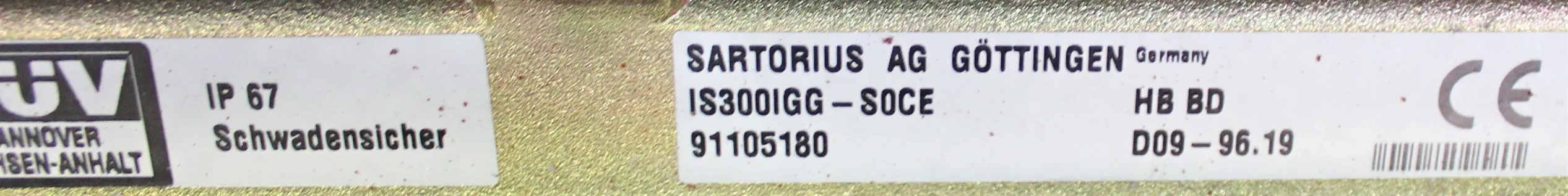 Sartorius IS 300 IGG - SOCE Bench Scale / Floor Scale