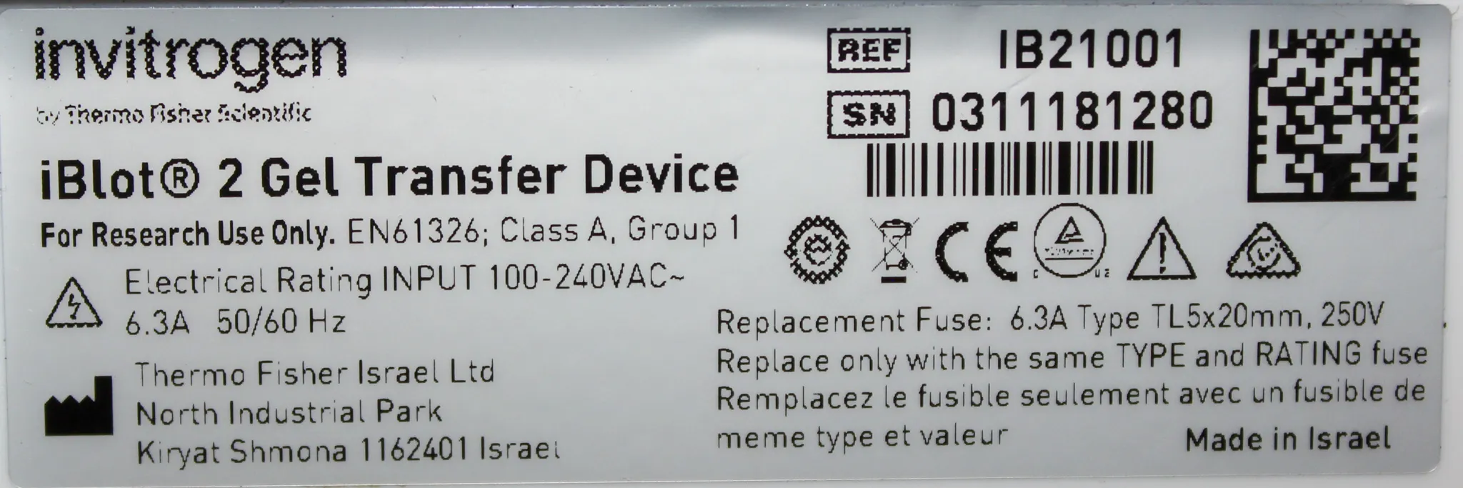 Invitrogen iBlot 2 Gel Transfer Device