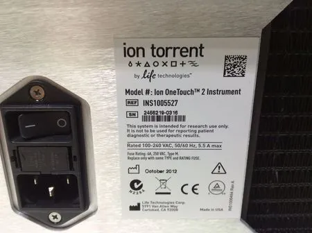 Life Technologies Ion Torrent Ion OneTouch 2 Instrument Benchtop Thermal Cycler