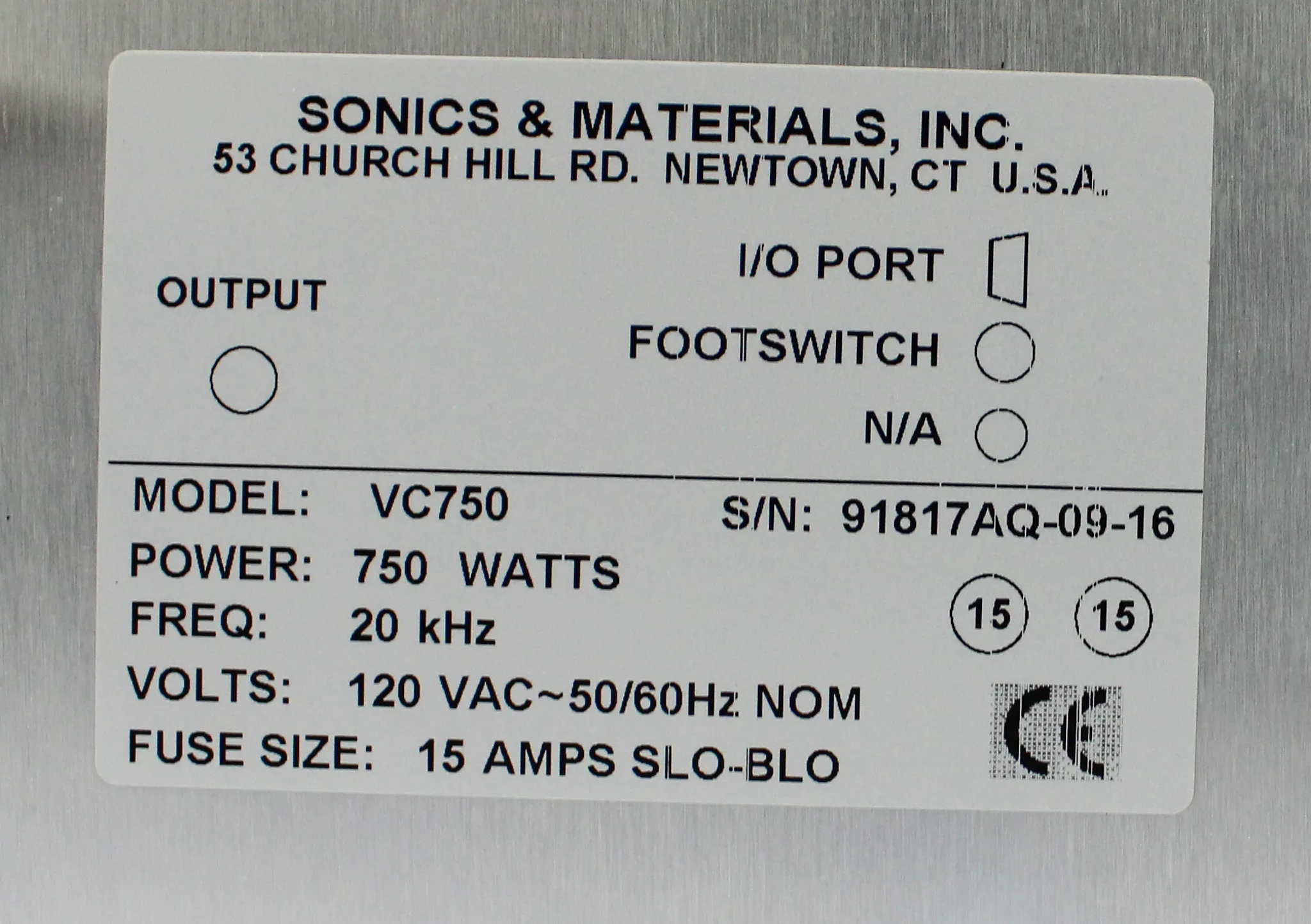 Sonics & Materials VC750 Vibra/Cell Ultrasonic Liquid Processor