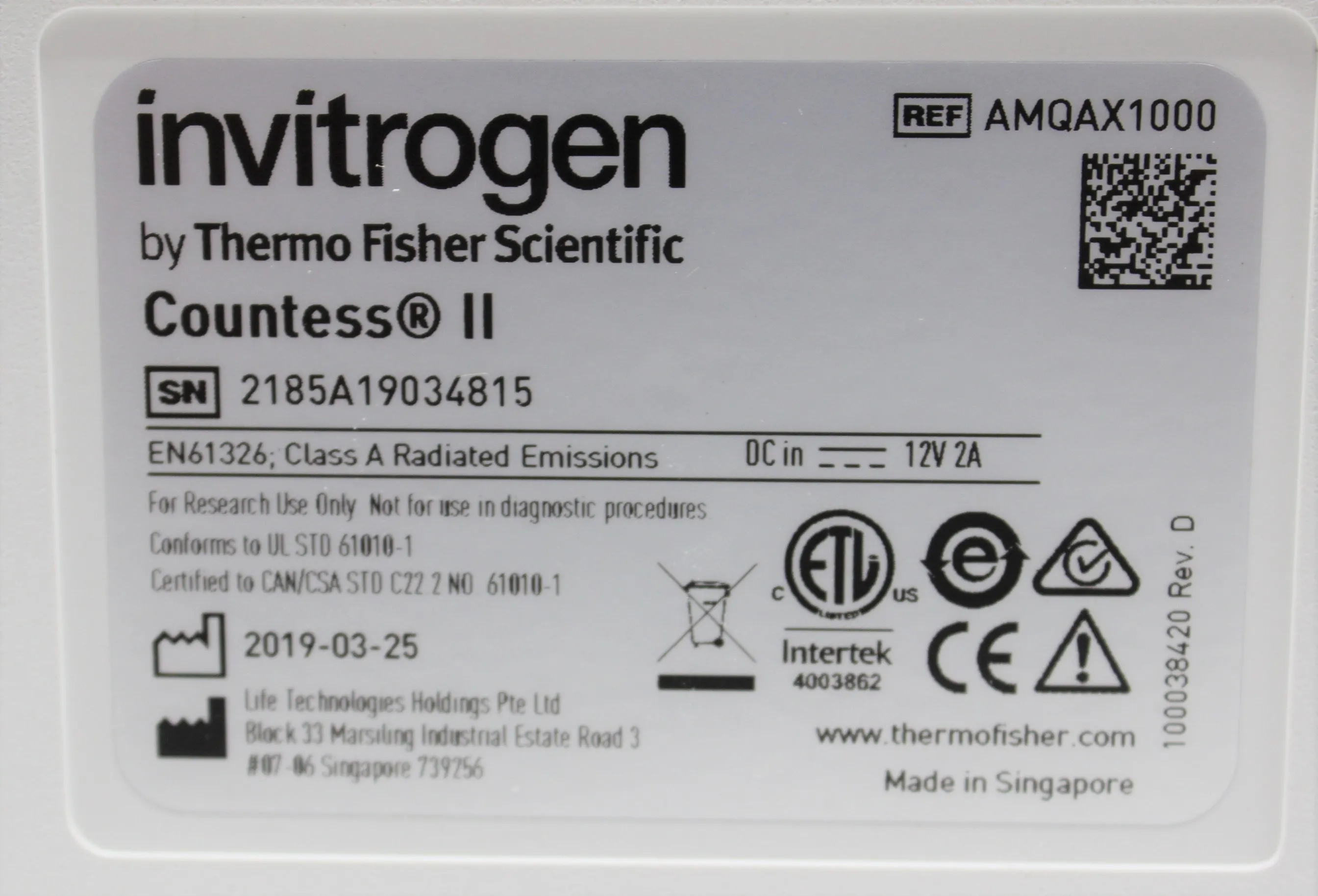 Life Technologies Countess II Automated Cell Counter