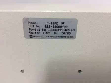 Shimadzu LC-10AD VP Liquid Chromatograph HPLC System