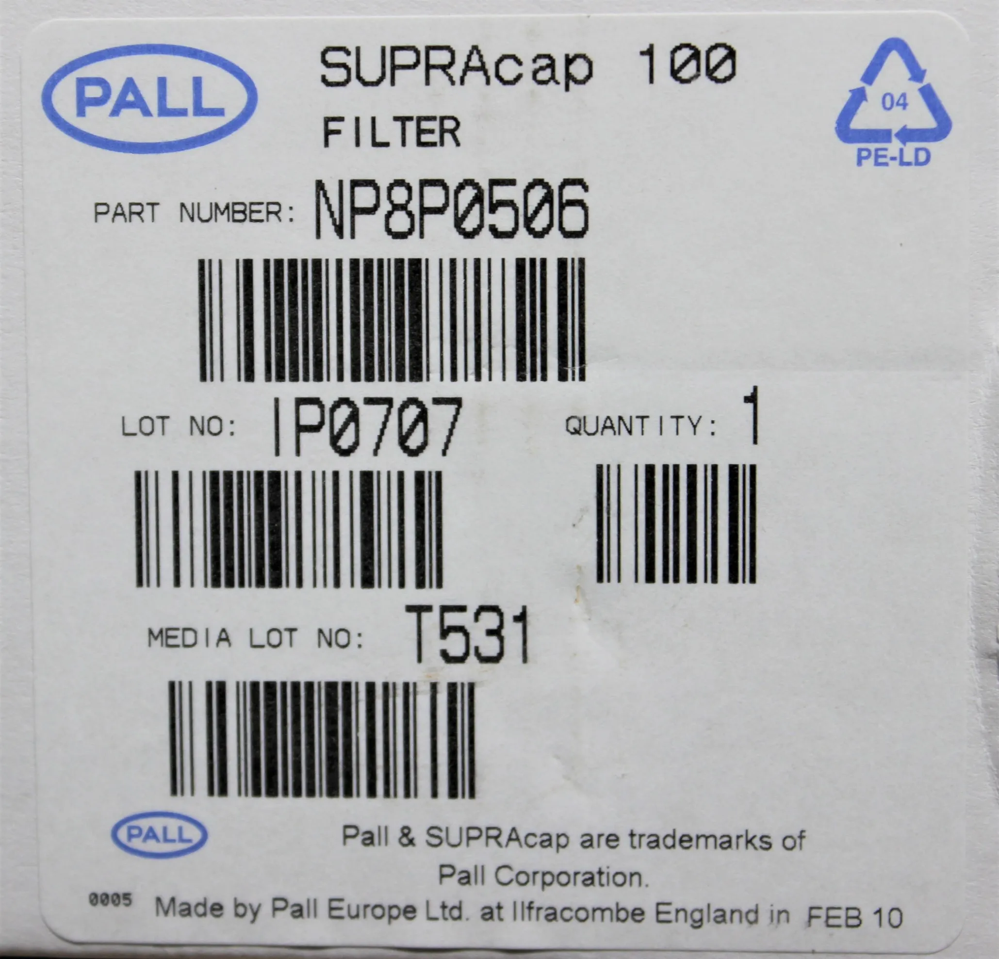 Pall Supracap 100 Filter NP8P0506 Turnkey New other (see details)