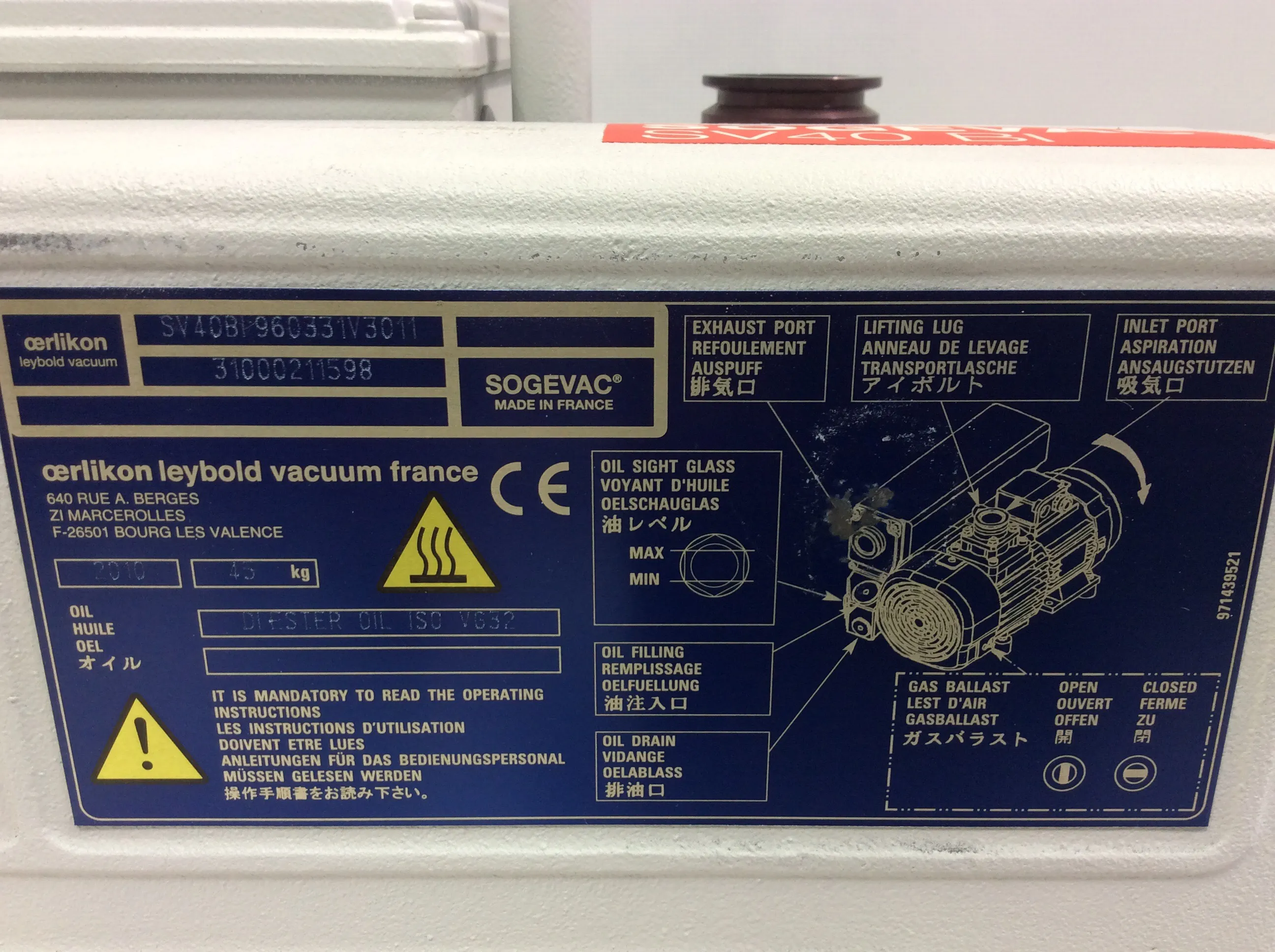 Sogevac SV40 BI Vacuum Pump