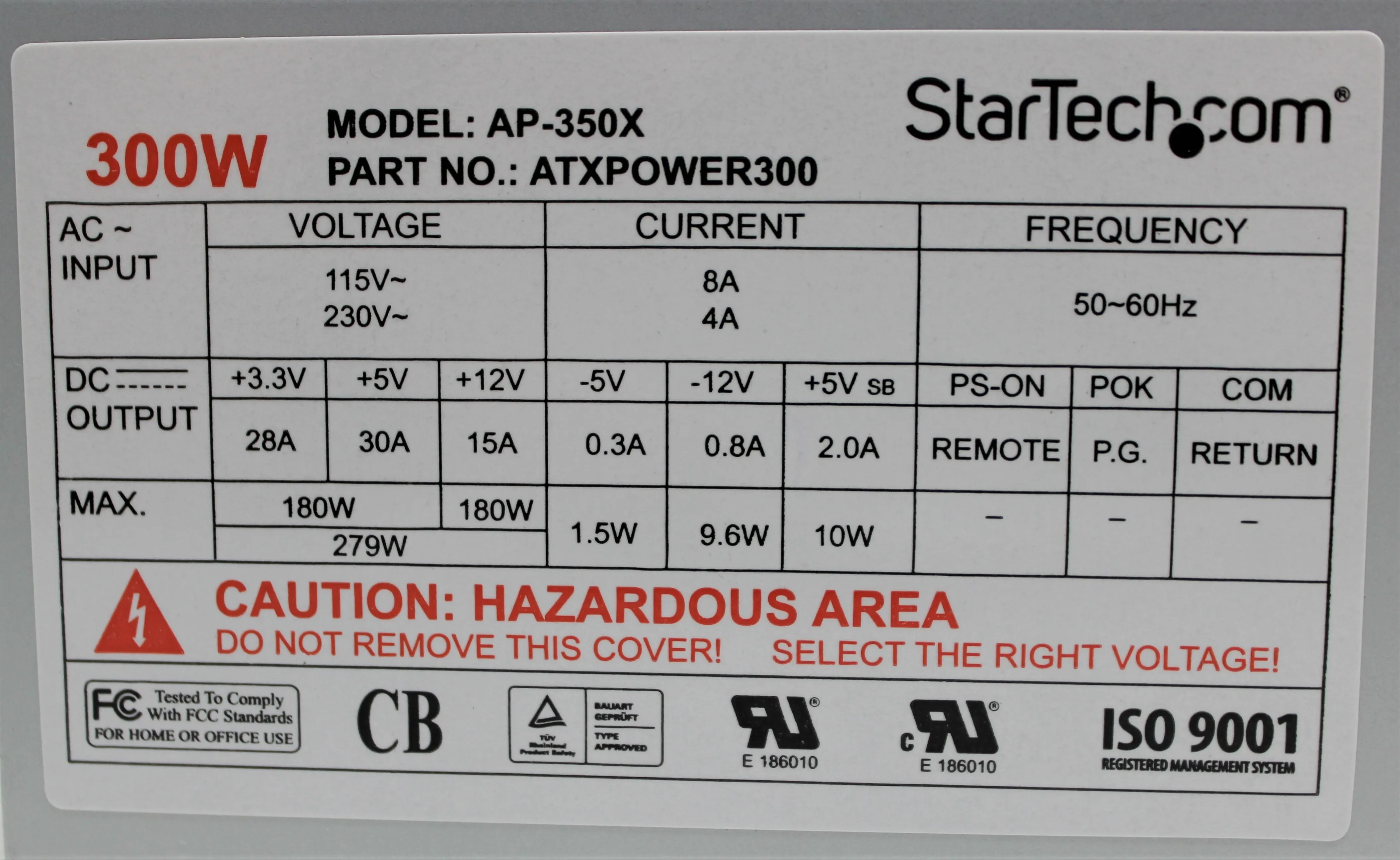 StarTech AP-350X 300W Power Supply