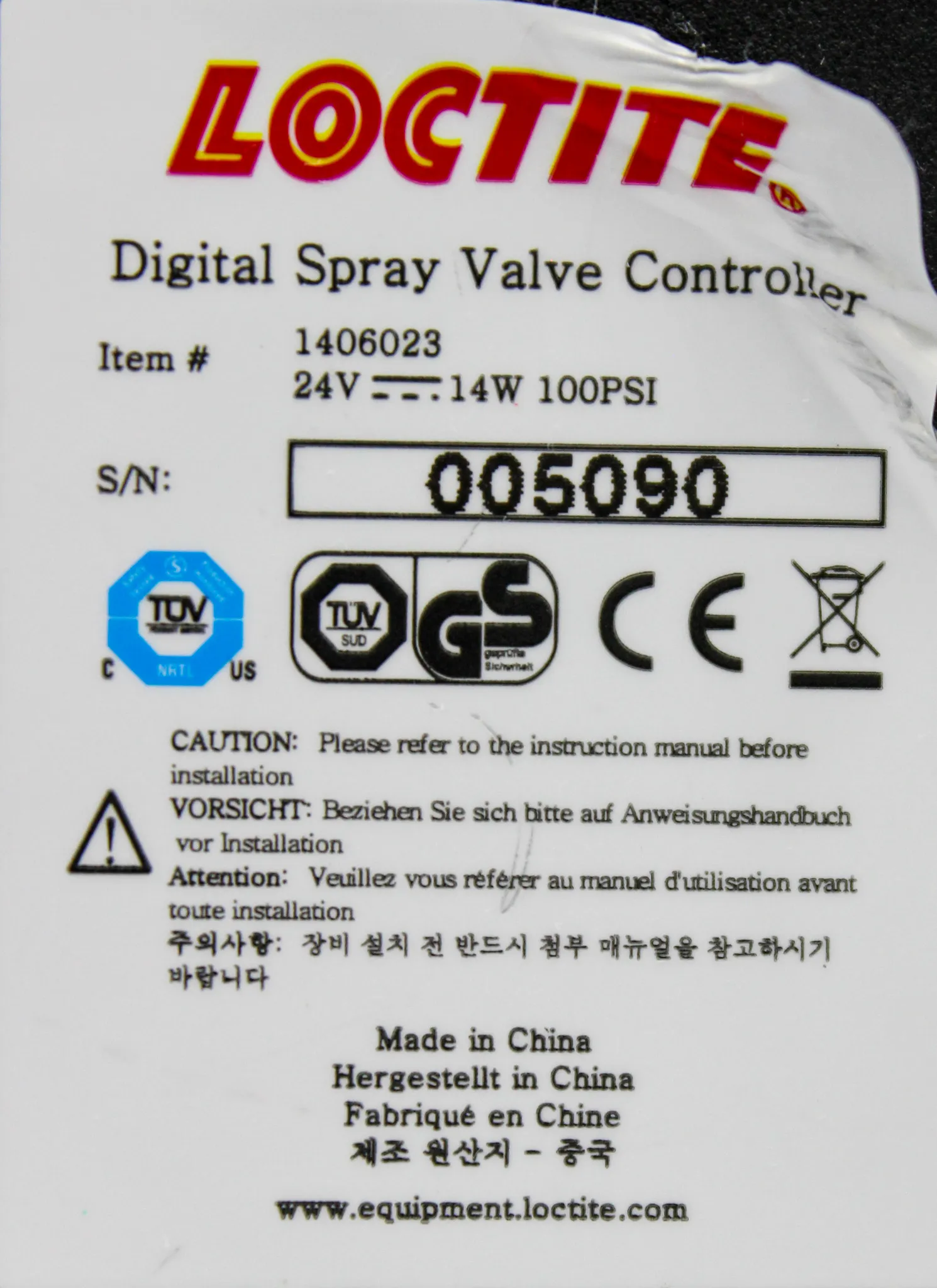 LOCTITE 1406023 Digital Spray Valve Controller