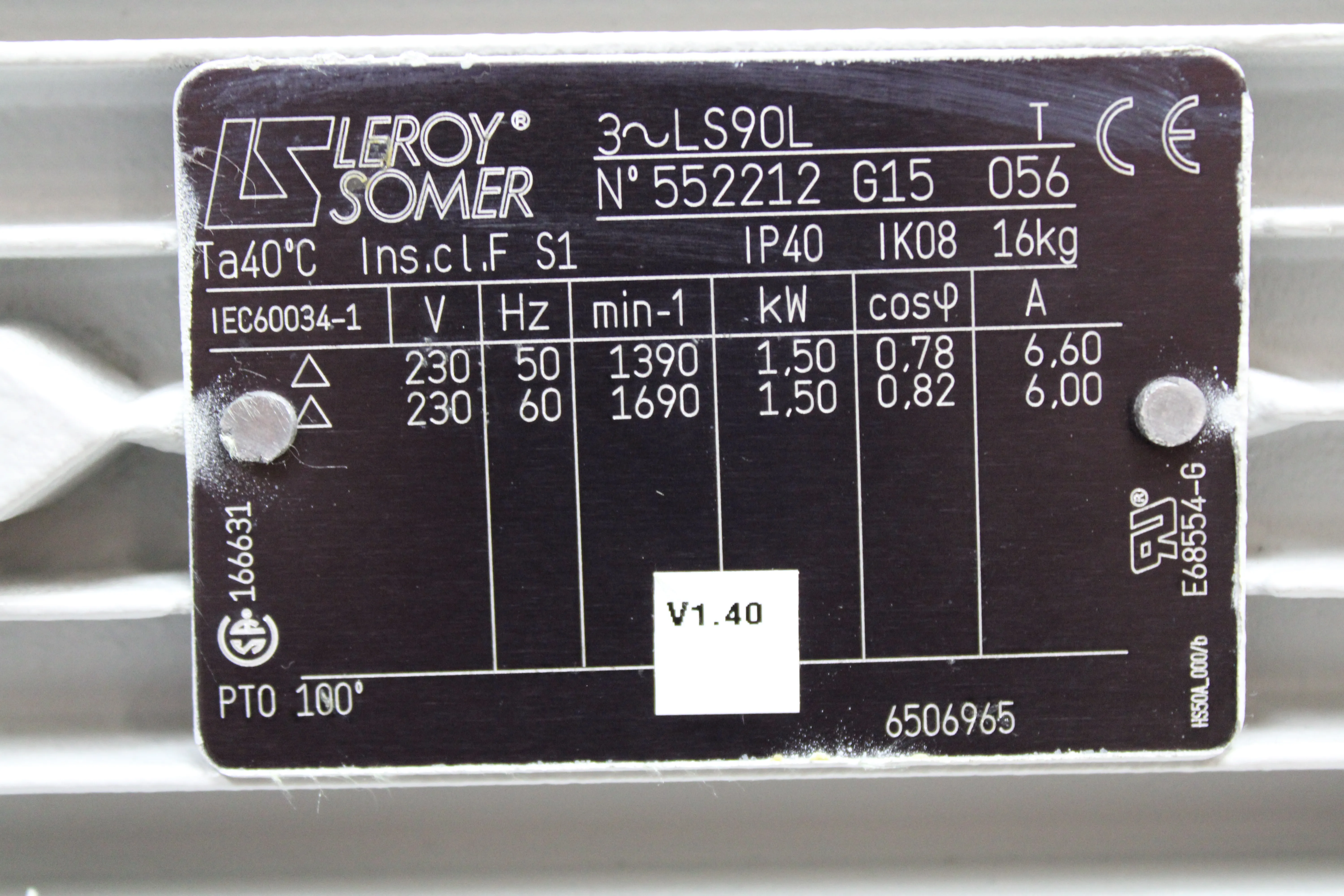 Leybold SOGEVAC SV65BIFC 960465V013001 Vacuum Pump 230V 50/60Hz