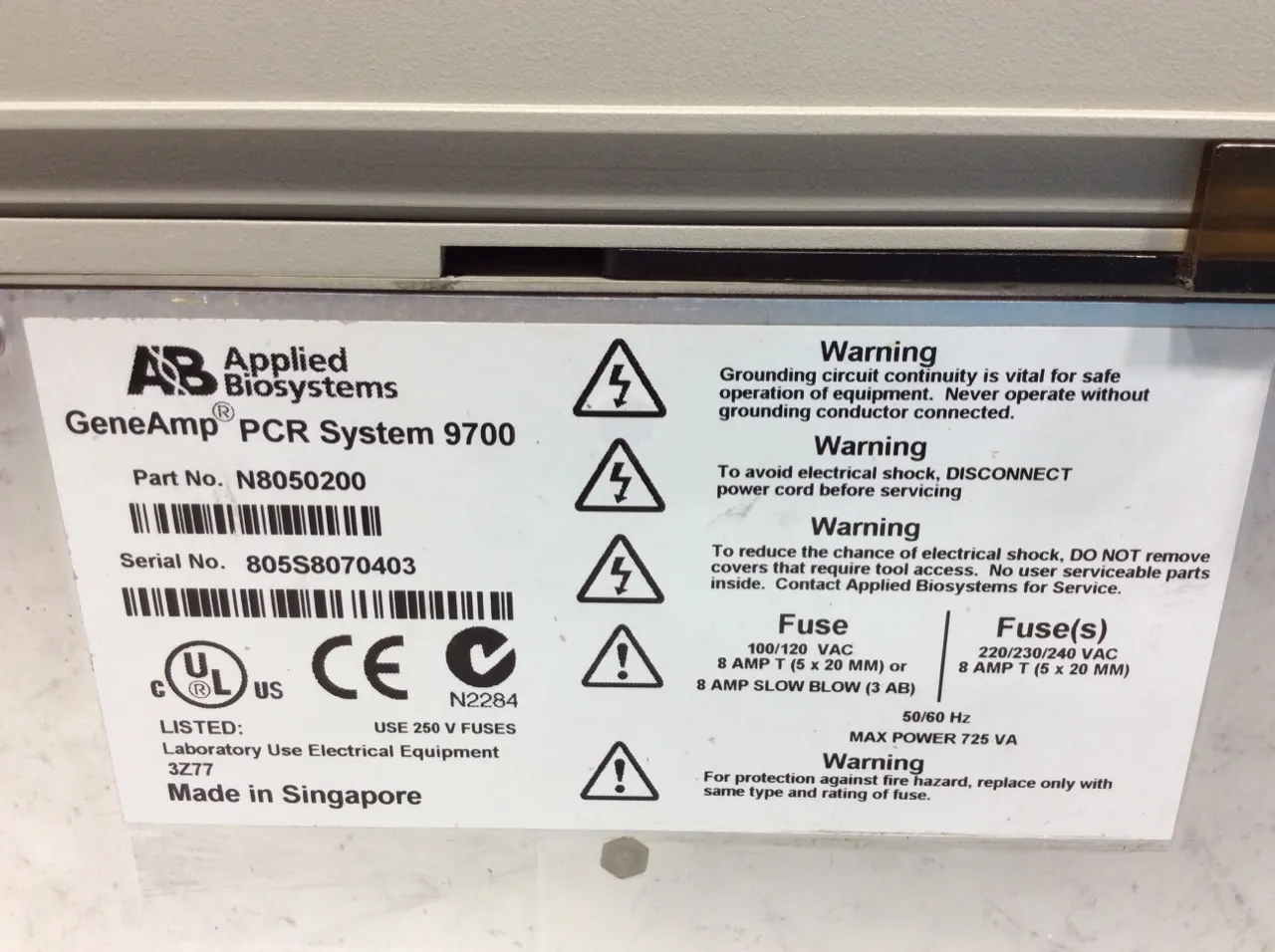 Applied Biosystems 9700 PCR Thermal Cycler