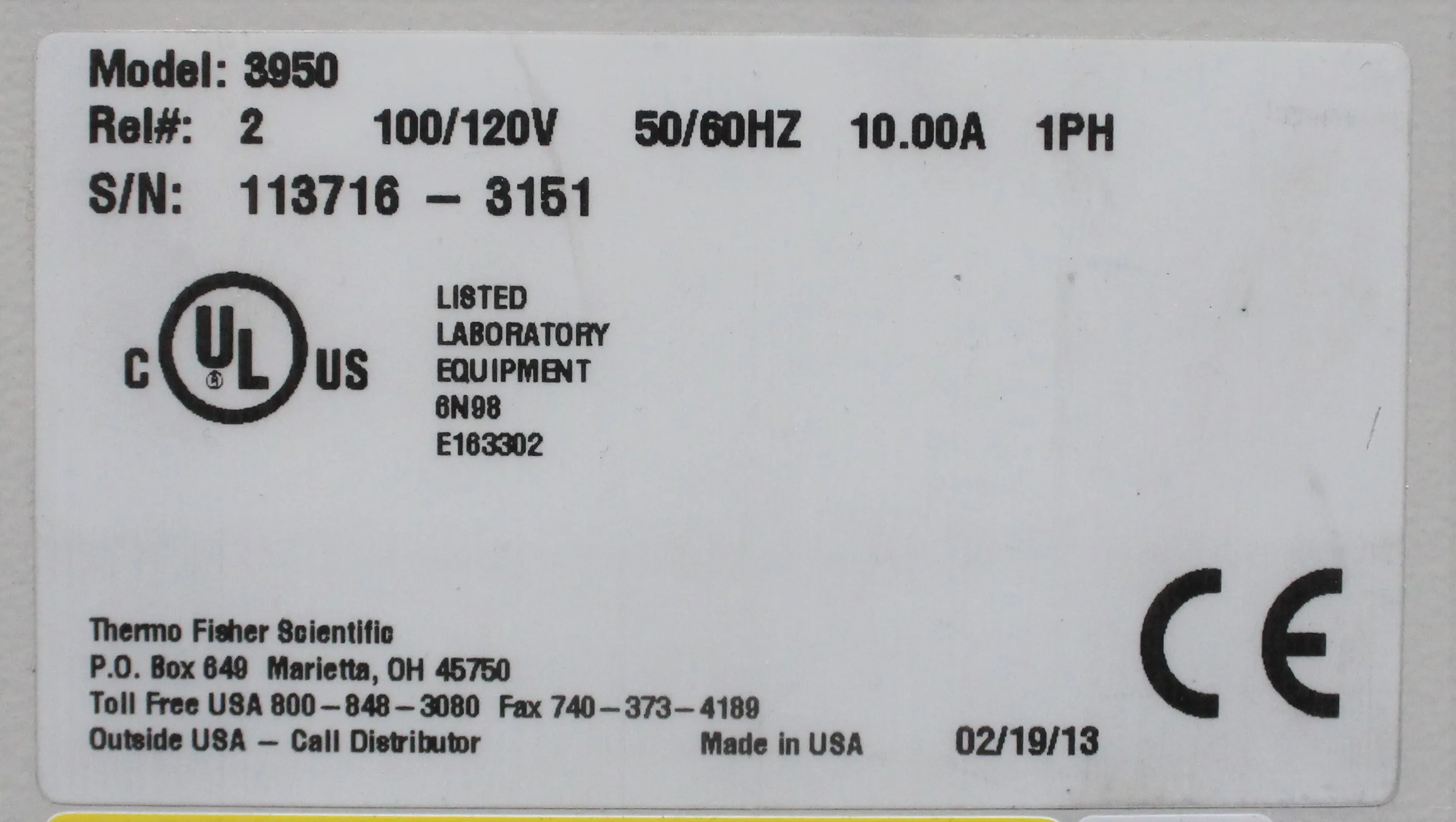 Thermo Scientific Large-Capacity CO2 Incubator 3950 Model