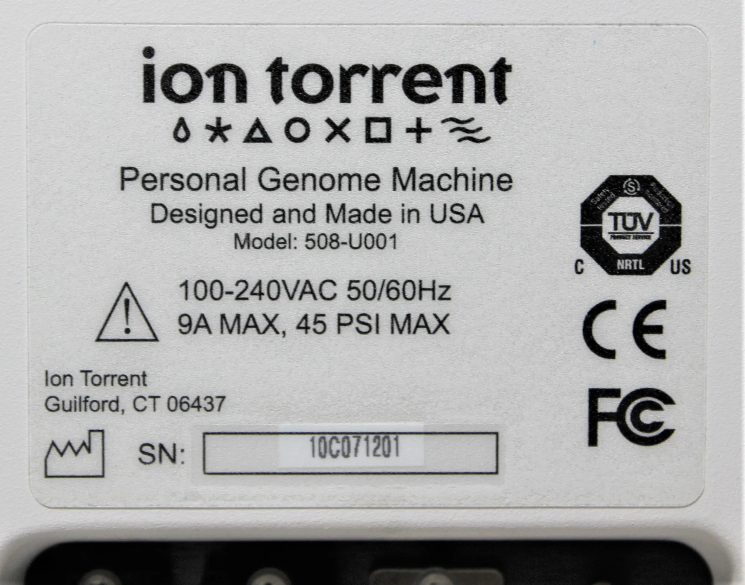 Life Technologies Personal Genome Machine 508-U001 DNA Sequencer