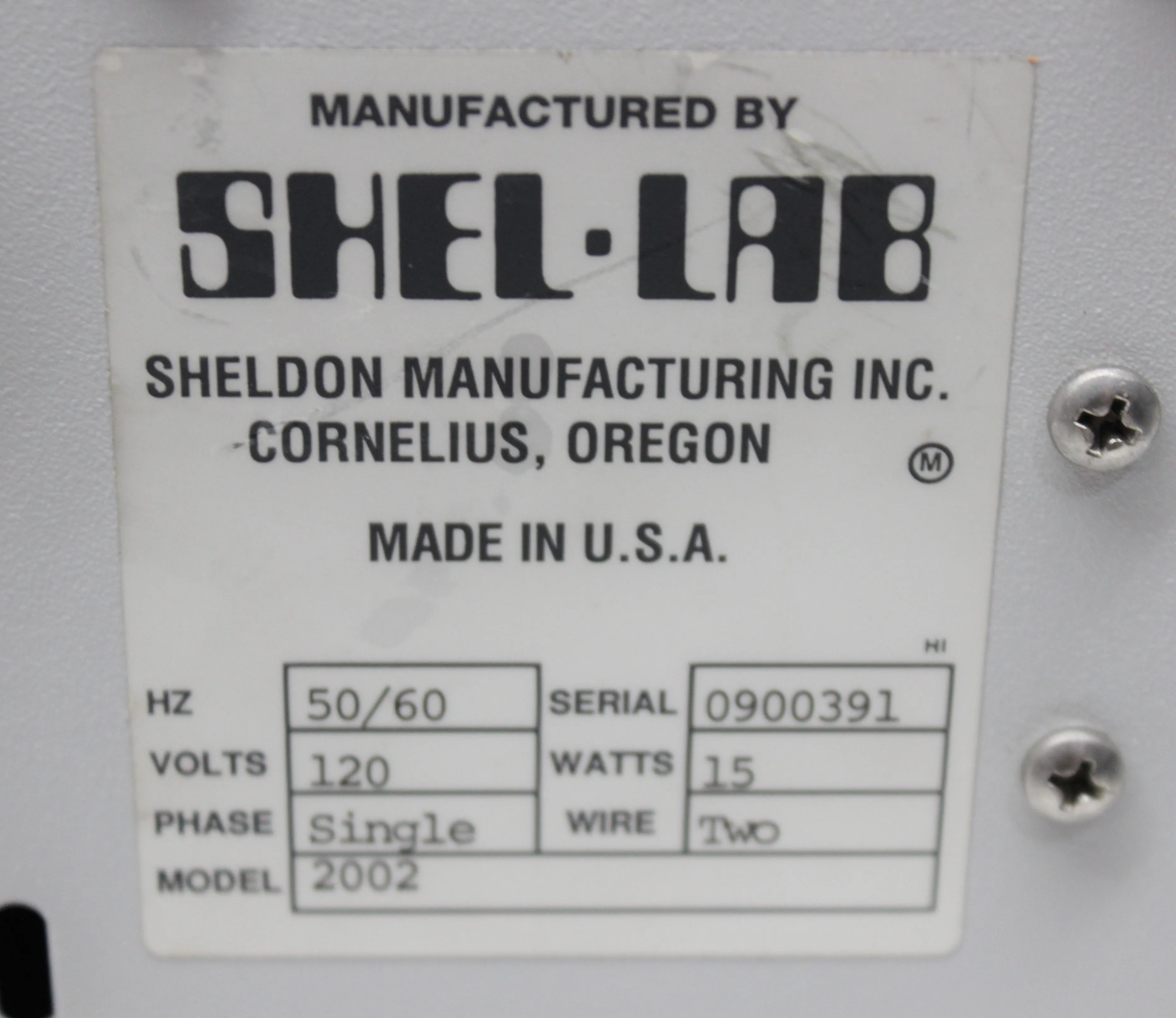 Shel Lab 2002 Automatic Co2 Tank Switch