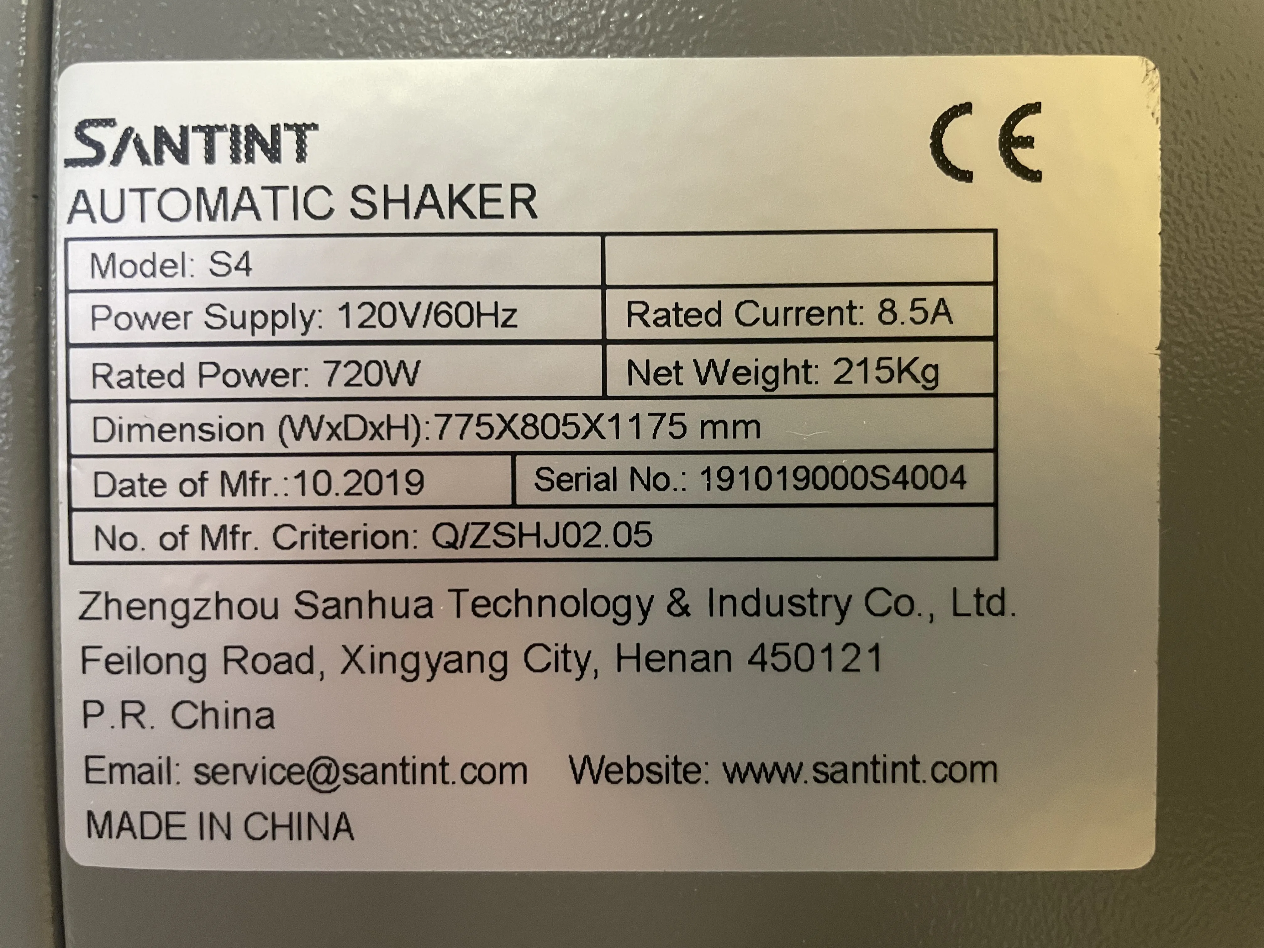 Santint S4 Automatic Shaker