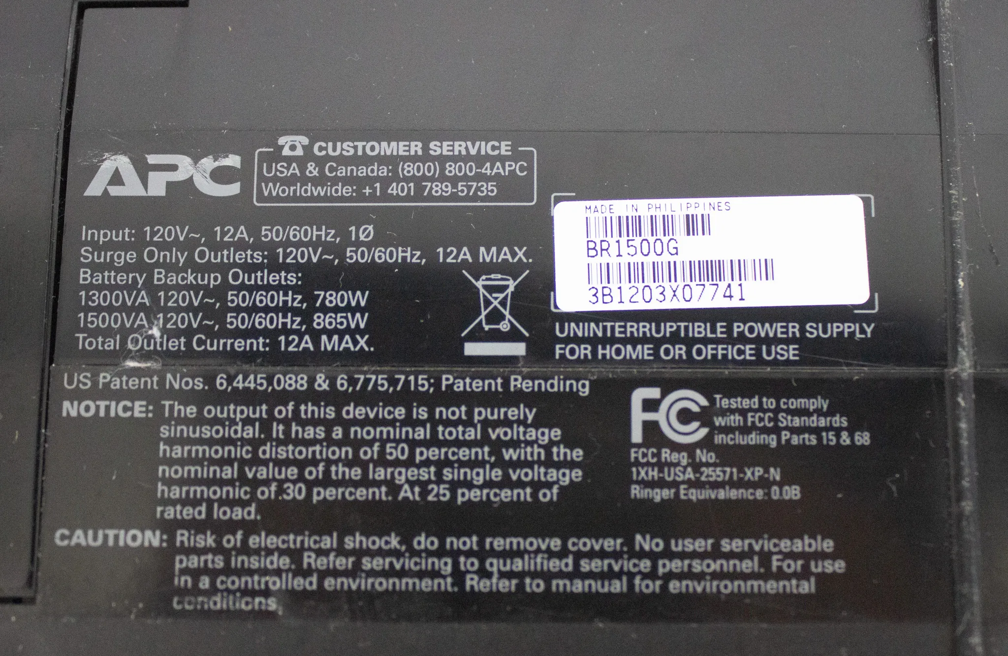 APC Back-UPS Pro 1500VA/865W Tower 120V 10x NEMA 5-15R Outlets