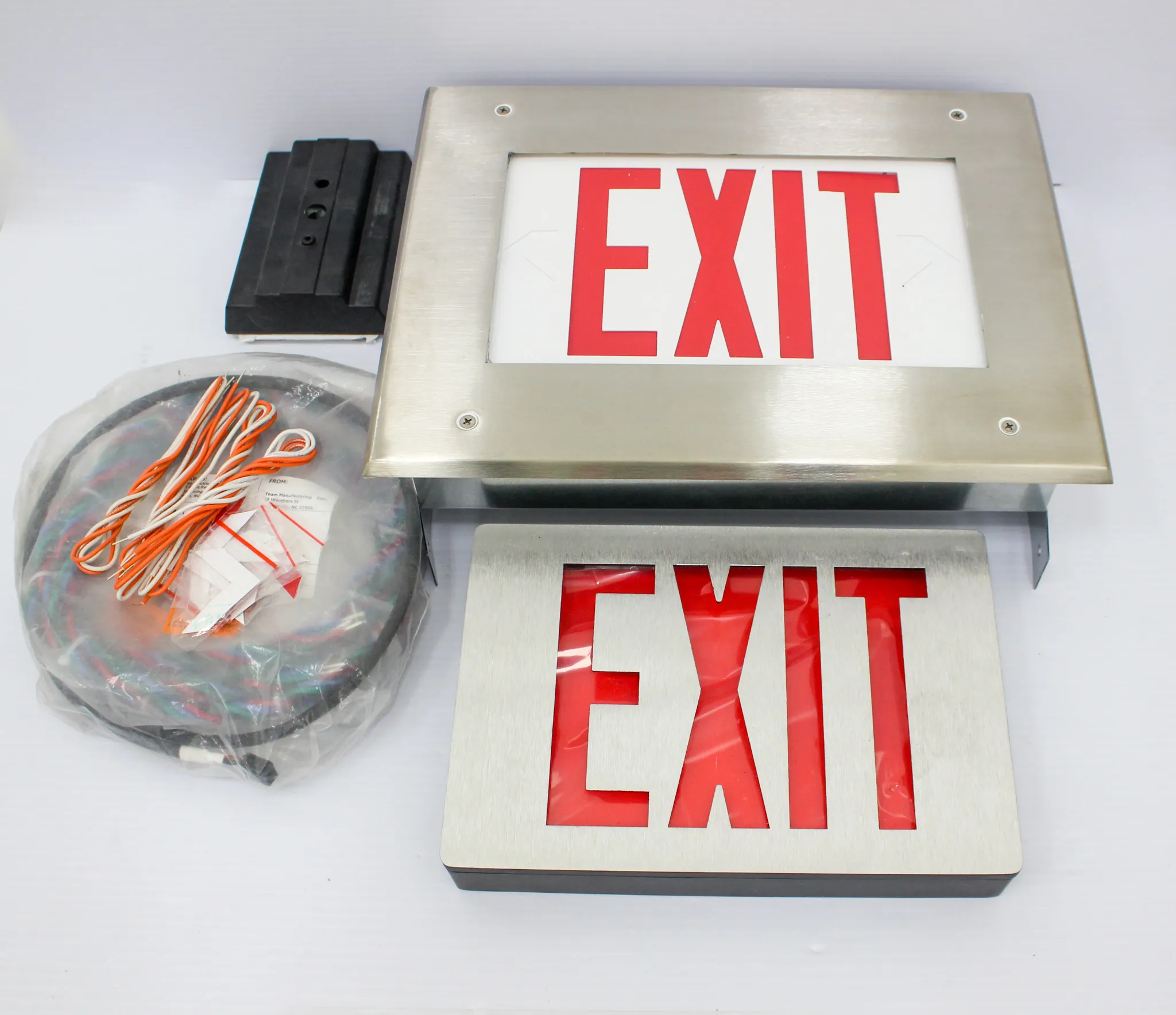 Vandal Resistant Steel Exit Sign RED Letters and Die-Cast Aluminum