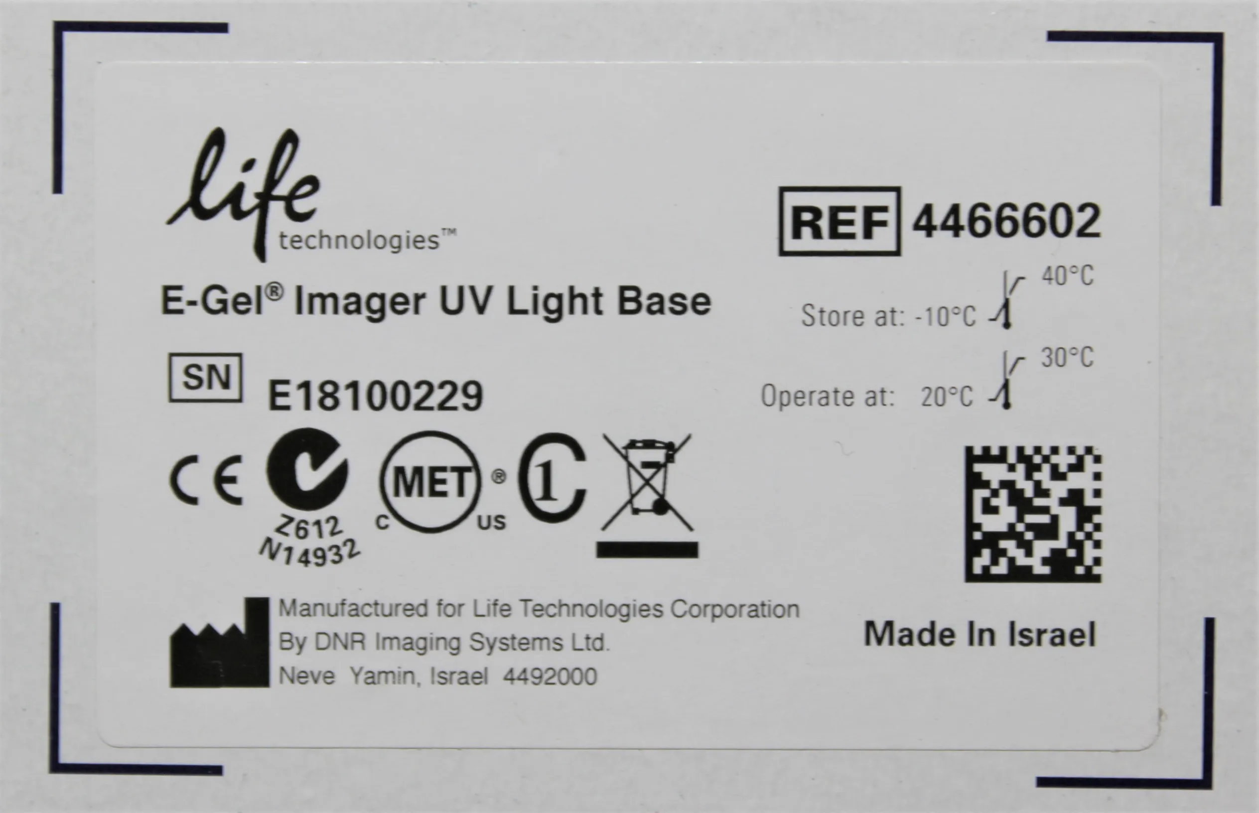 Life Technologies 4466602 UV Light Base