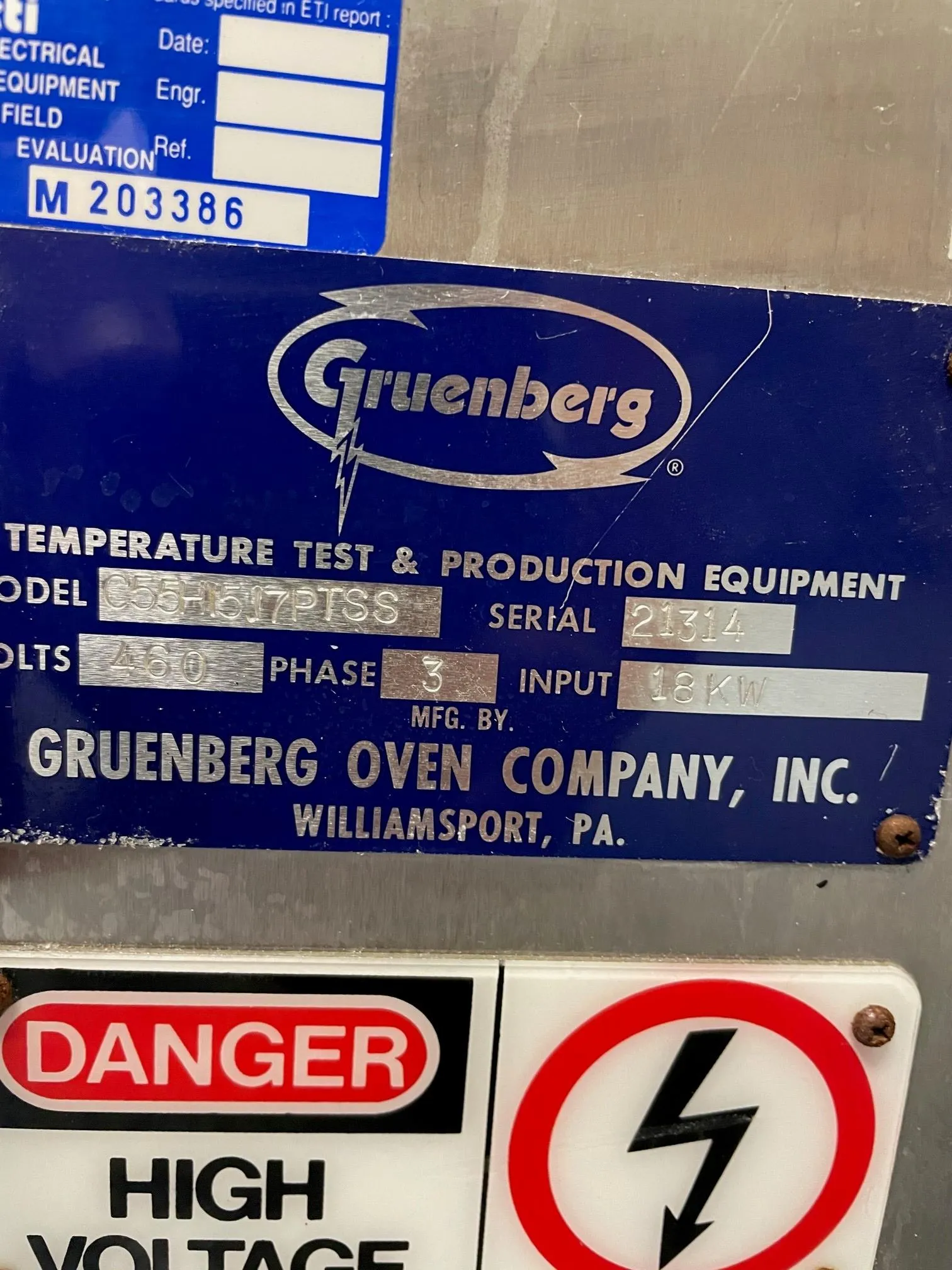 Gruenberg C55H5J7PTSS Industrial Oven