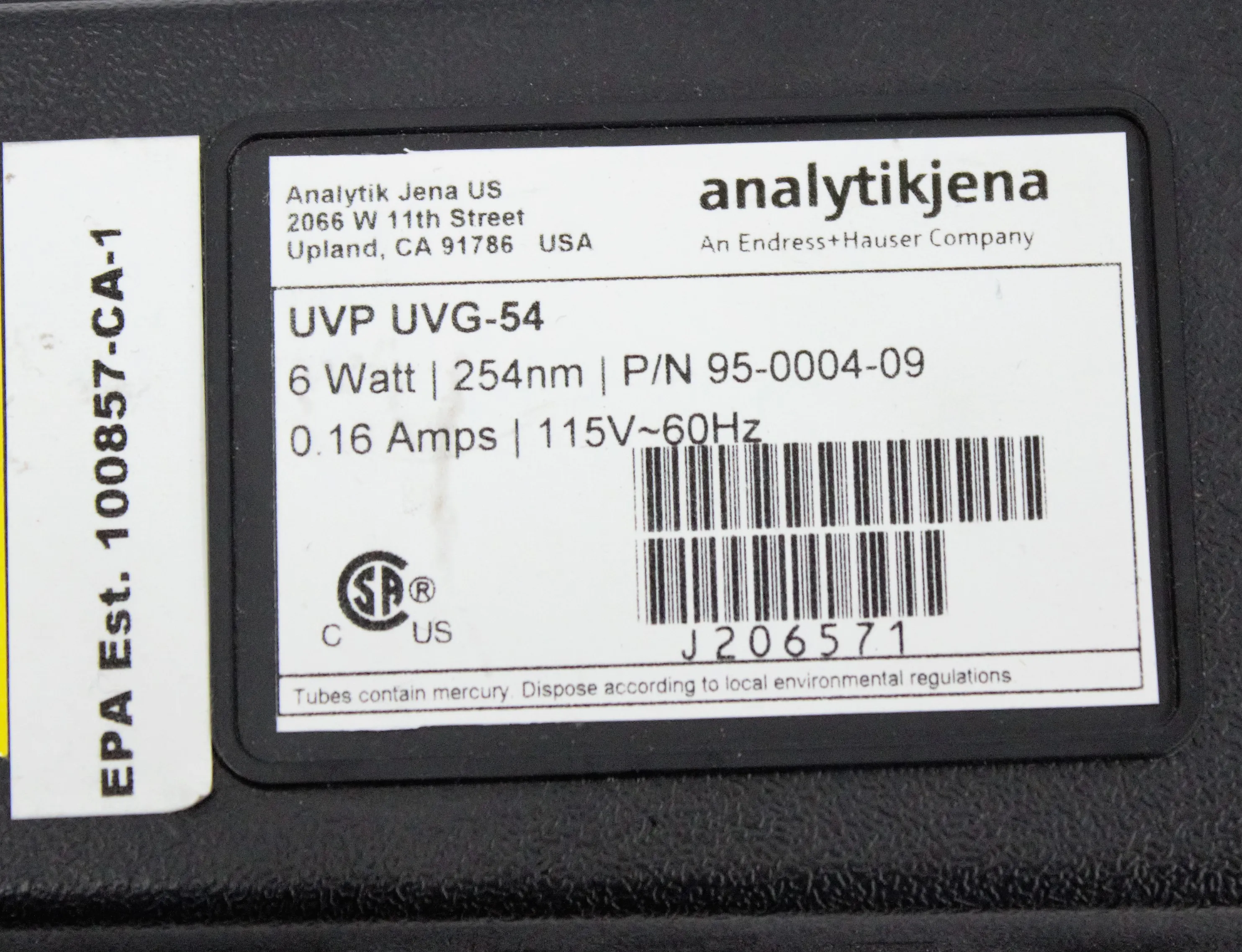 Analytikjena Ultraviolet Lamp uvg-54 Testing Equipment Pharma