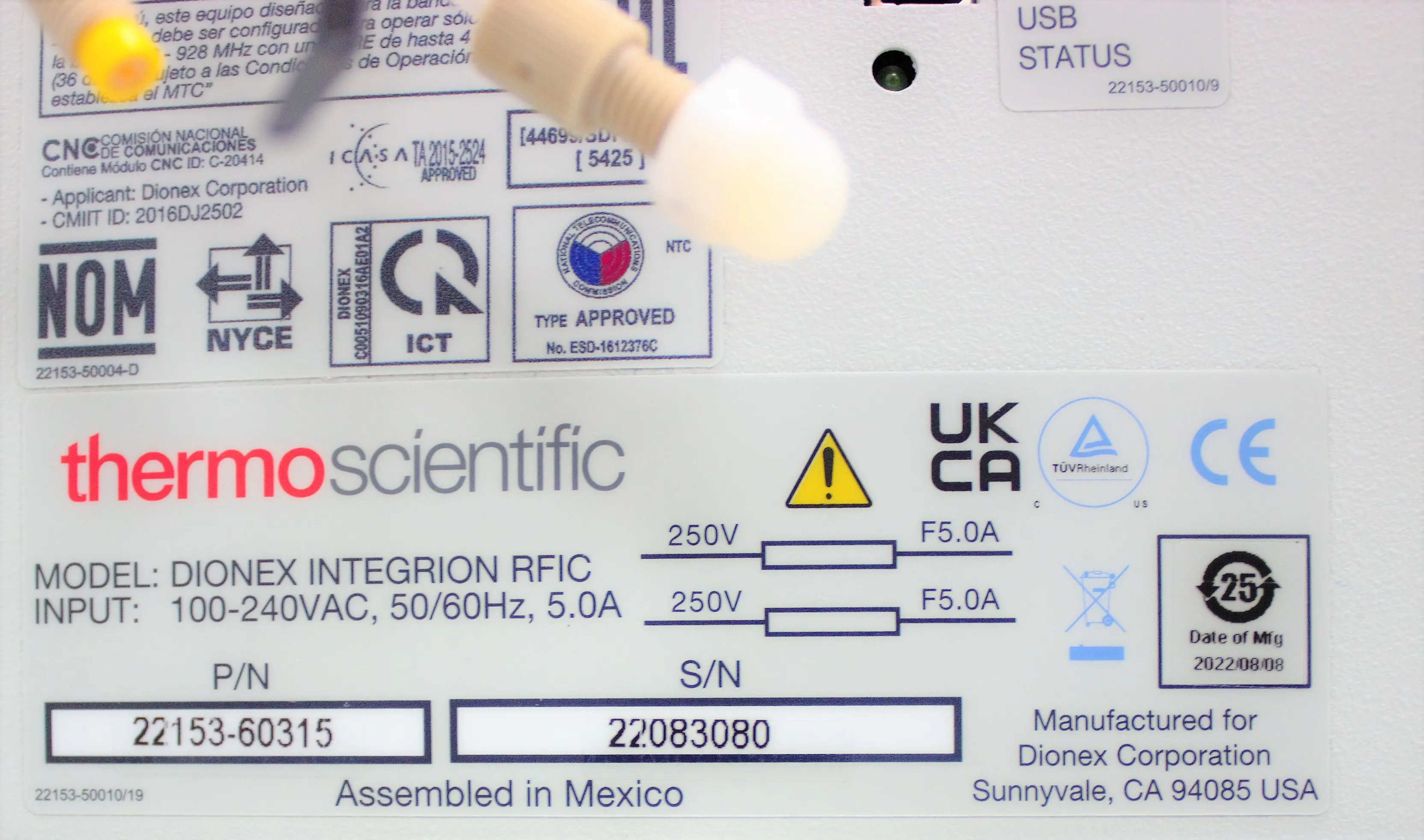 Thermo Scientific Dionex Integrion HPIC For Parts As-Is 230V 50Hz/60Hz 22083080