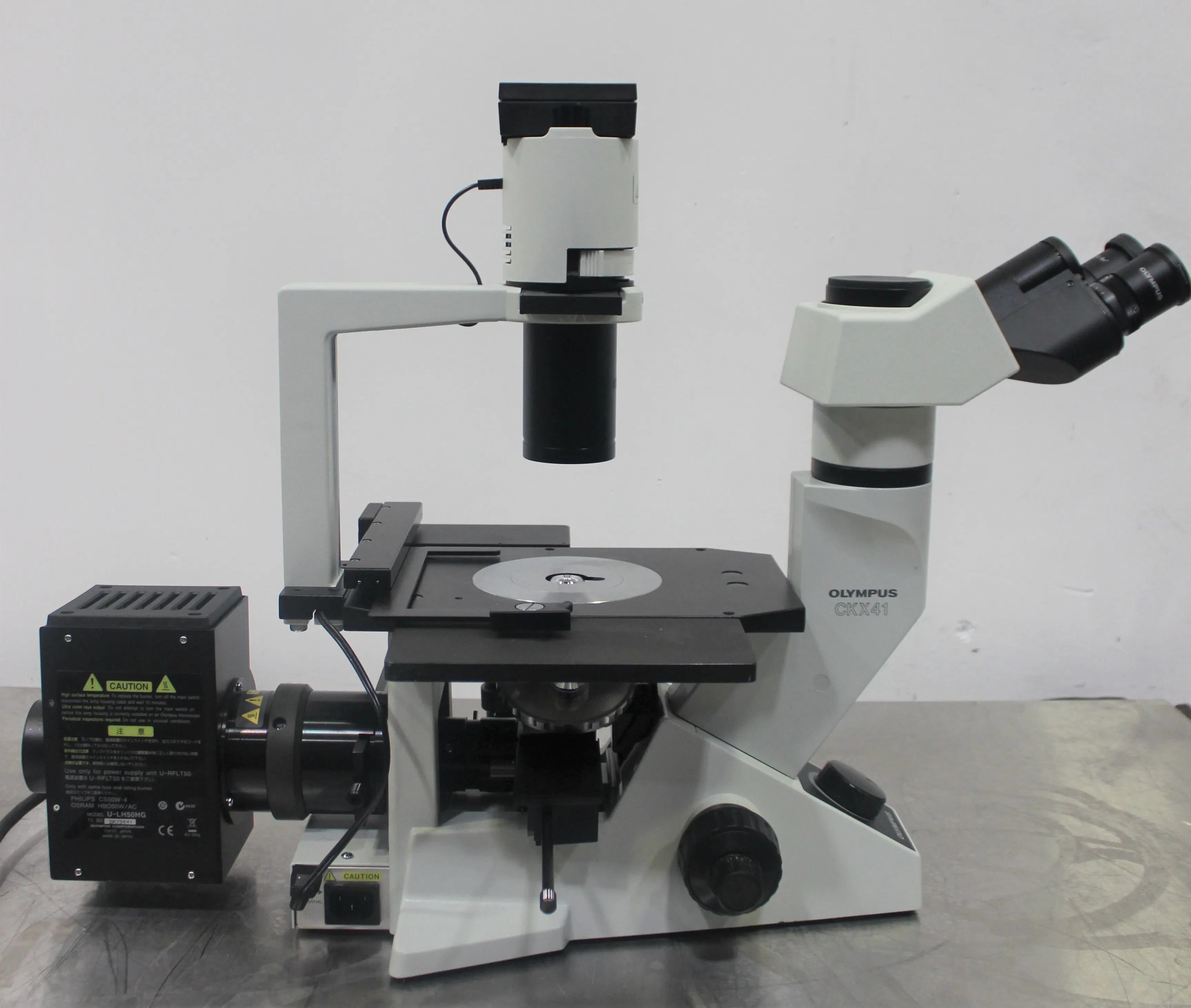 Olympus CKX41SF/ U-RFLT50-100 Inverted Microscope with Fluorescence Imaging System