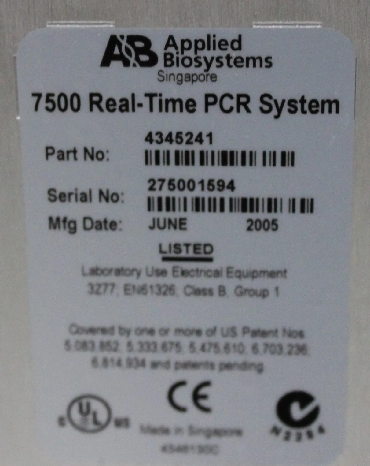 Applied Biosystems 7500 Real-Time PCR System 4345241 - Used