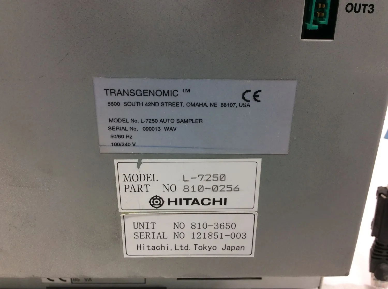 Transgenomic L-7250 Auto Sampler