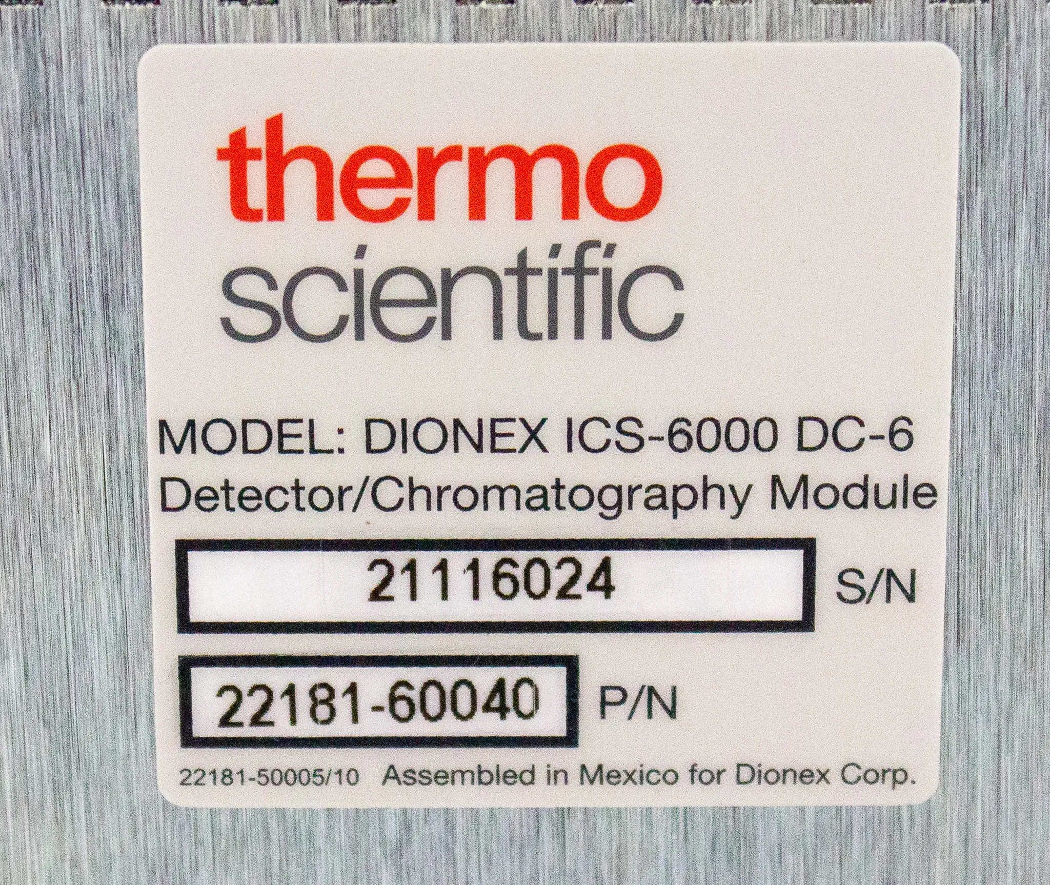 Thermo Scientific Dionex ICS-6000 DC-6 Detector/Chromatography Module 22181-60040