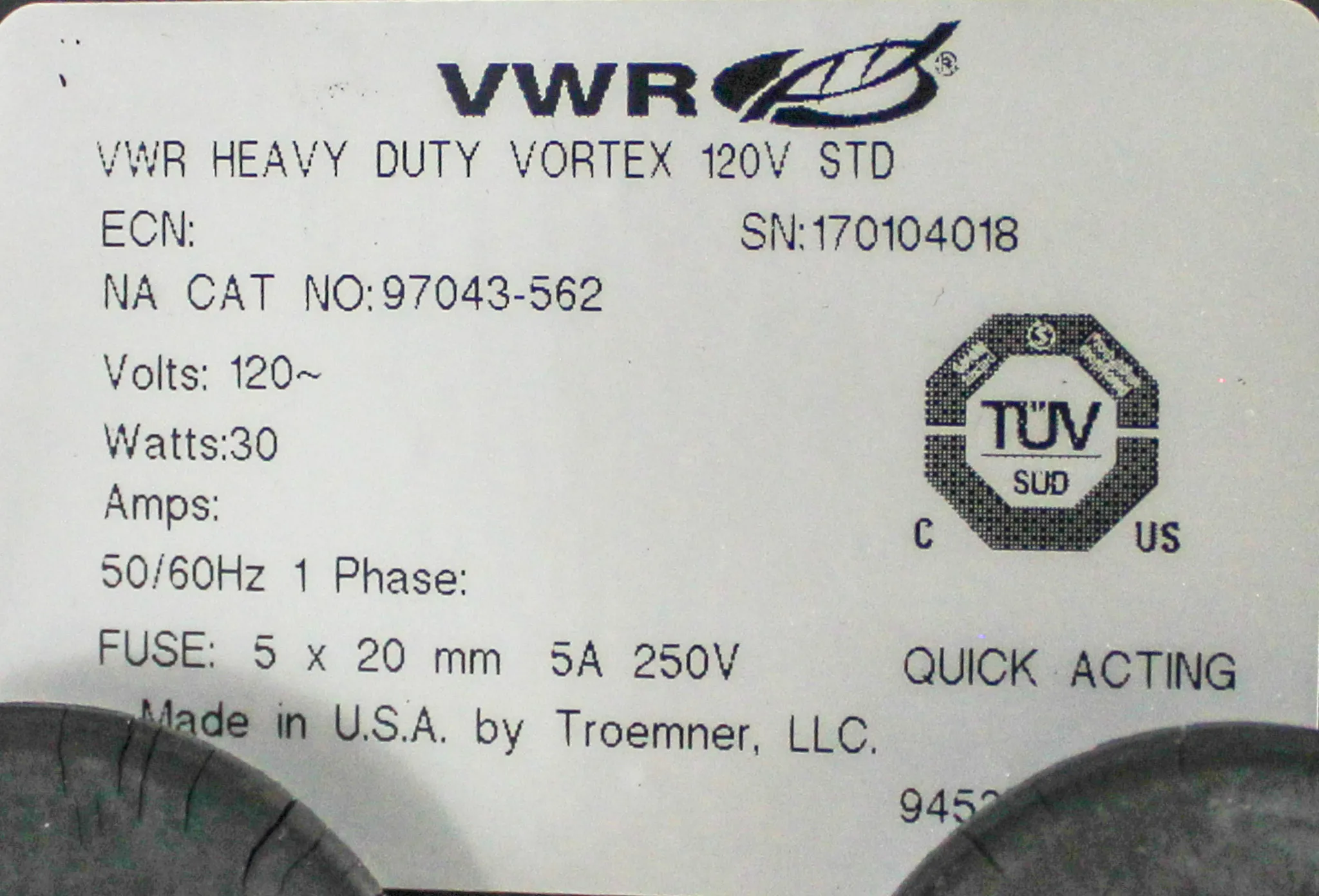 VWR Standard Heavy Duty Vortex Mixer cat: 97043-562