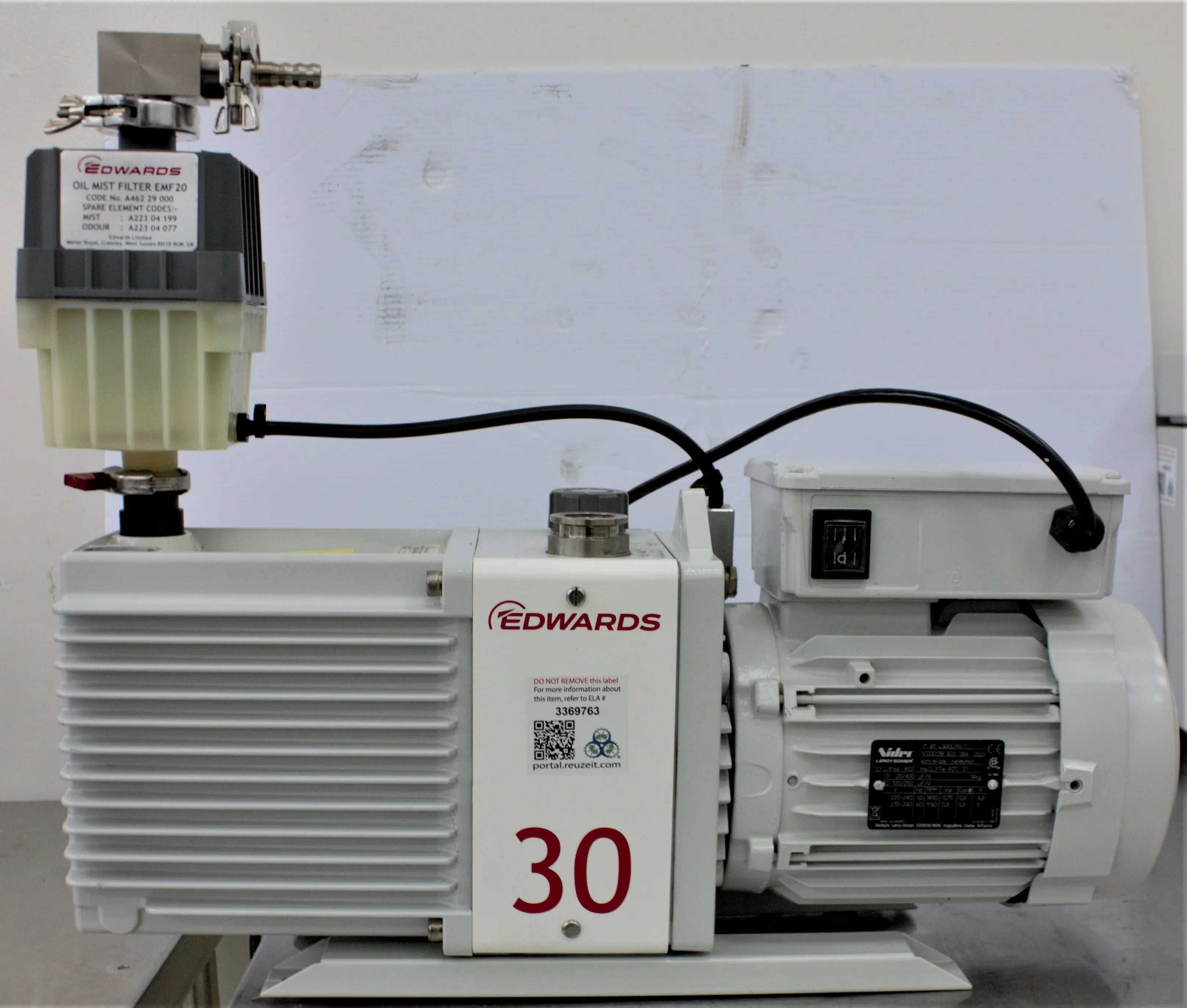 Edwards E2M30 Vacuum Pump, Used, VG (Very Good), 30-Day Warranty, 100% Parts and Labor