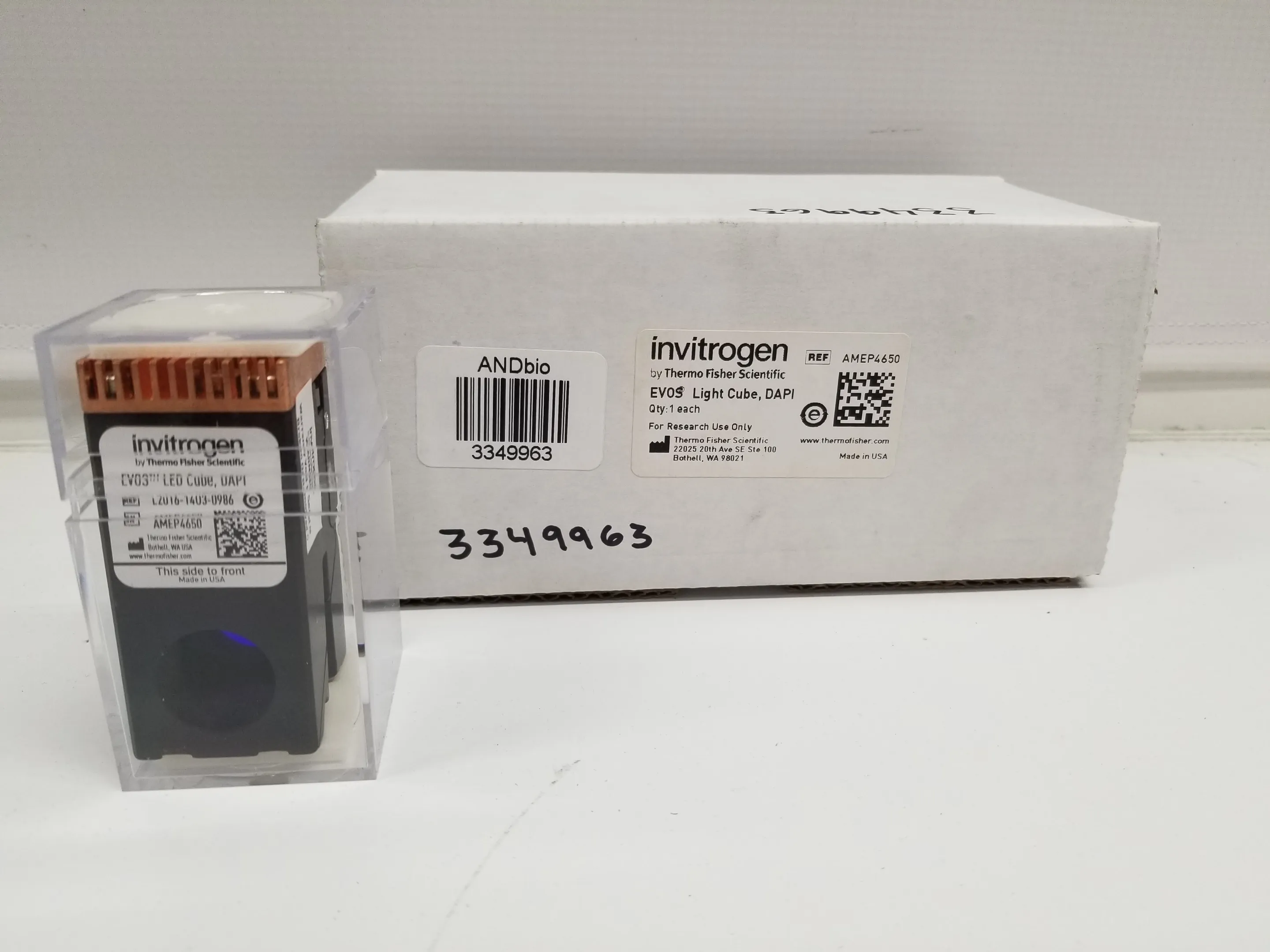 Used Invitrogen AMEP4650 LED Light Cube for EVOS Fluorescence Imaging Systems and Countess II FL Automated Cell Counter