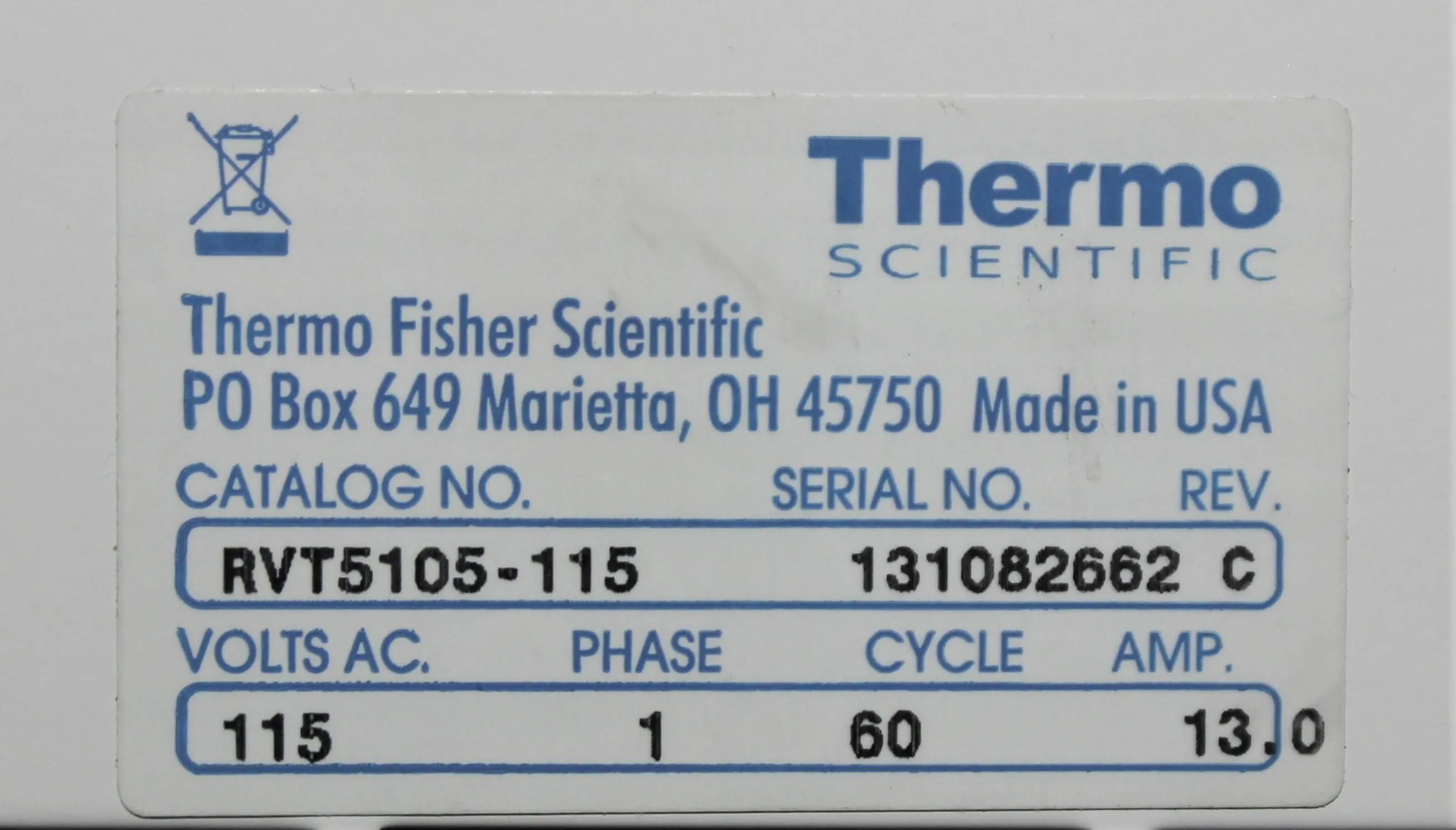 Thermo Scientific SC210A-115,RVT5105-115 High Capacity SpeedVac Concentrator with Refrigerated Vapor Trap