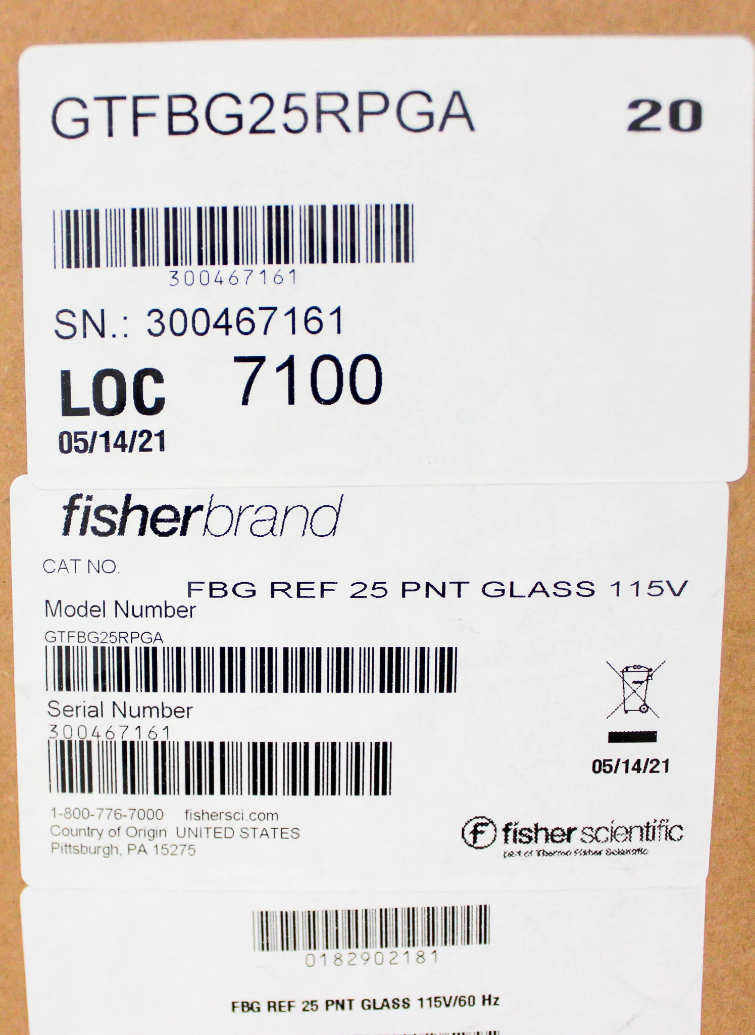 Fisherbrand Isotemp GTFBG25RPGA Laboratory Refrigerator