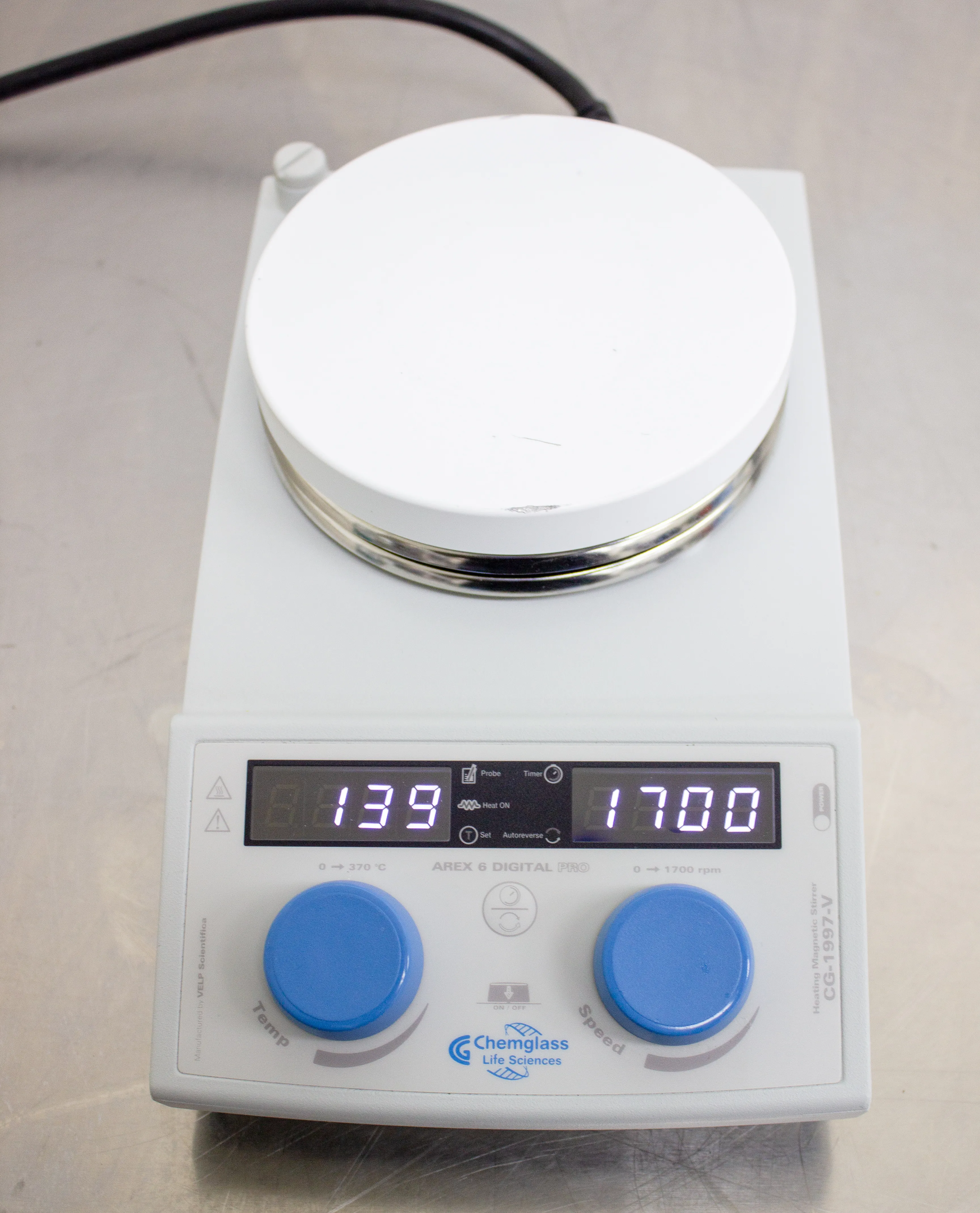 Velp Chem Glass Heating Magnetic Stirrer AREX 6 Digital Pro CG-1997-V