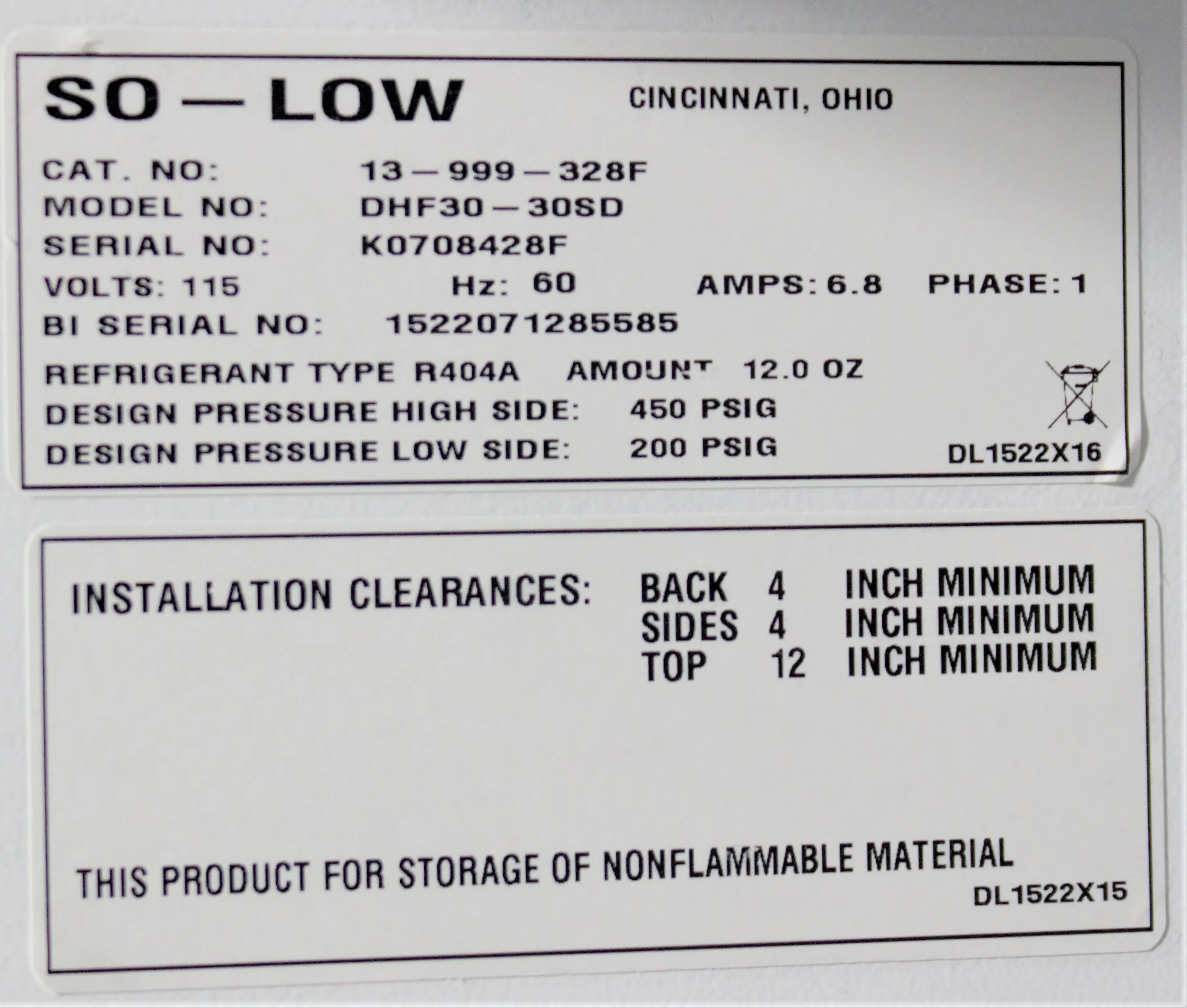 So-Low -20C Lab Freezer